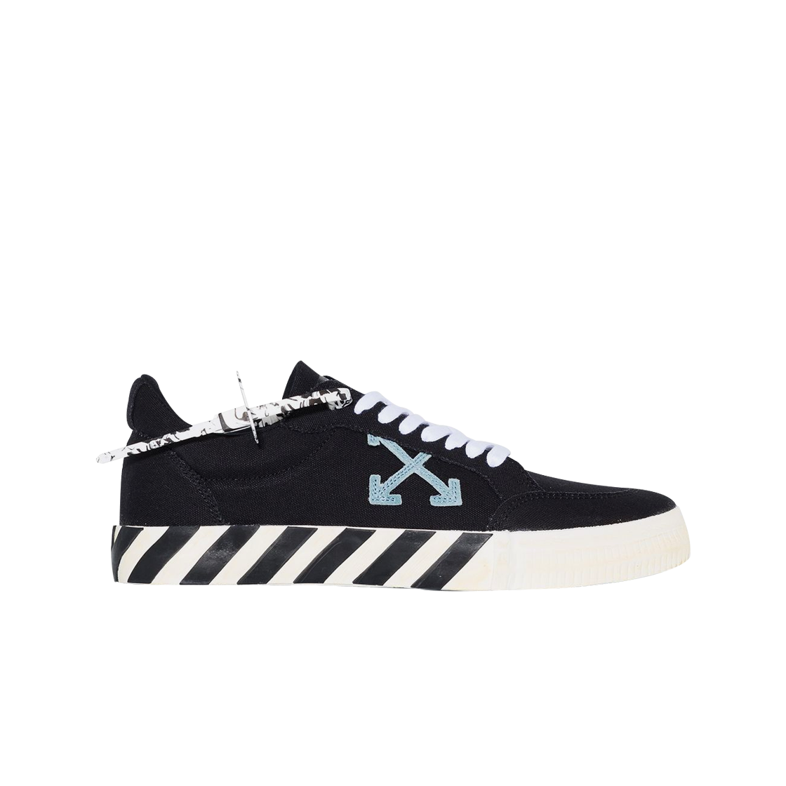 OMIA085F21FAB0011045 Off-White Arrow Low Vulcanized Sneakers Black Light Blue - 21FW