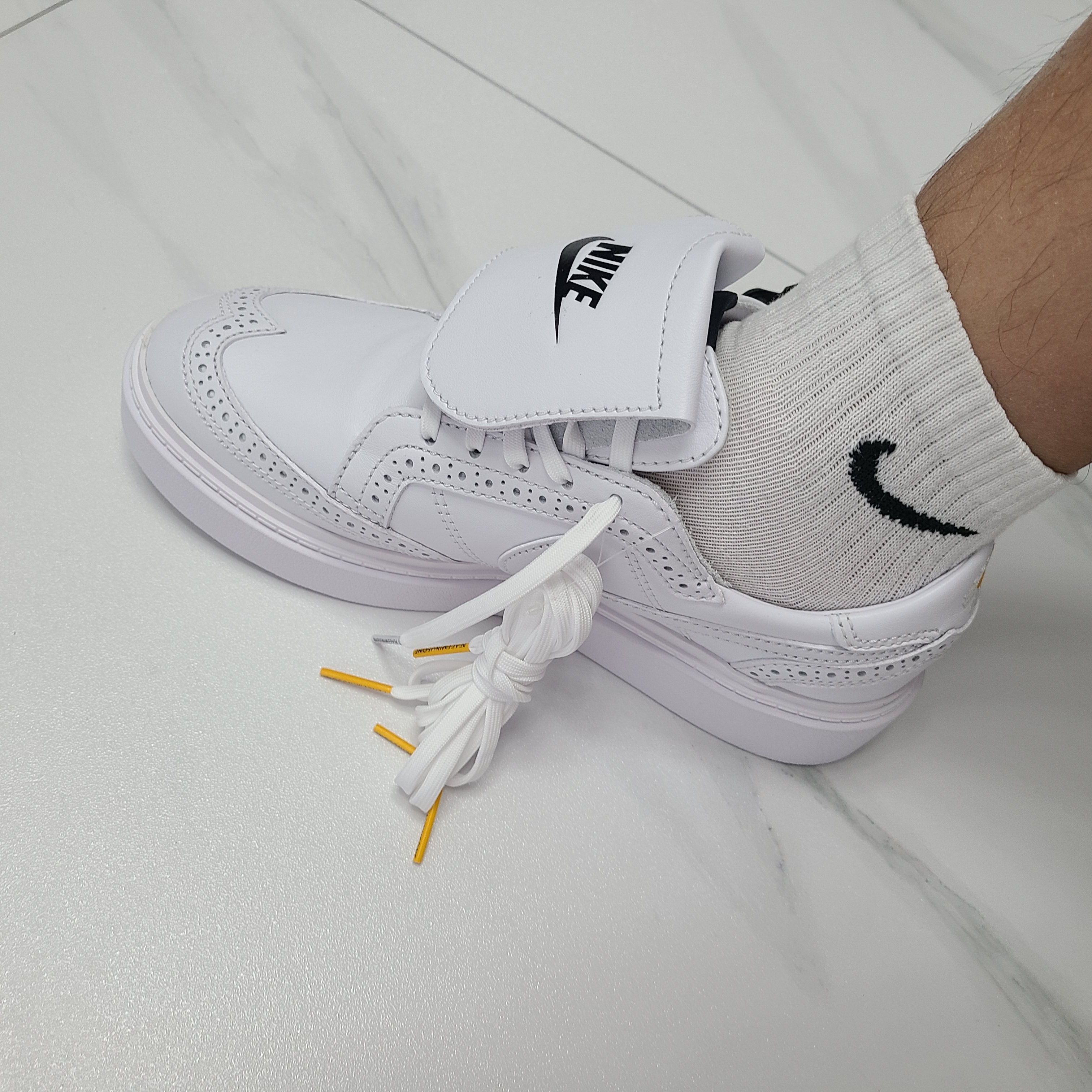 Nike x Peaceminusone Kwondo1 White 착용 스타일 - 3