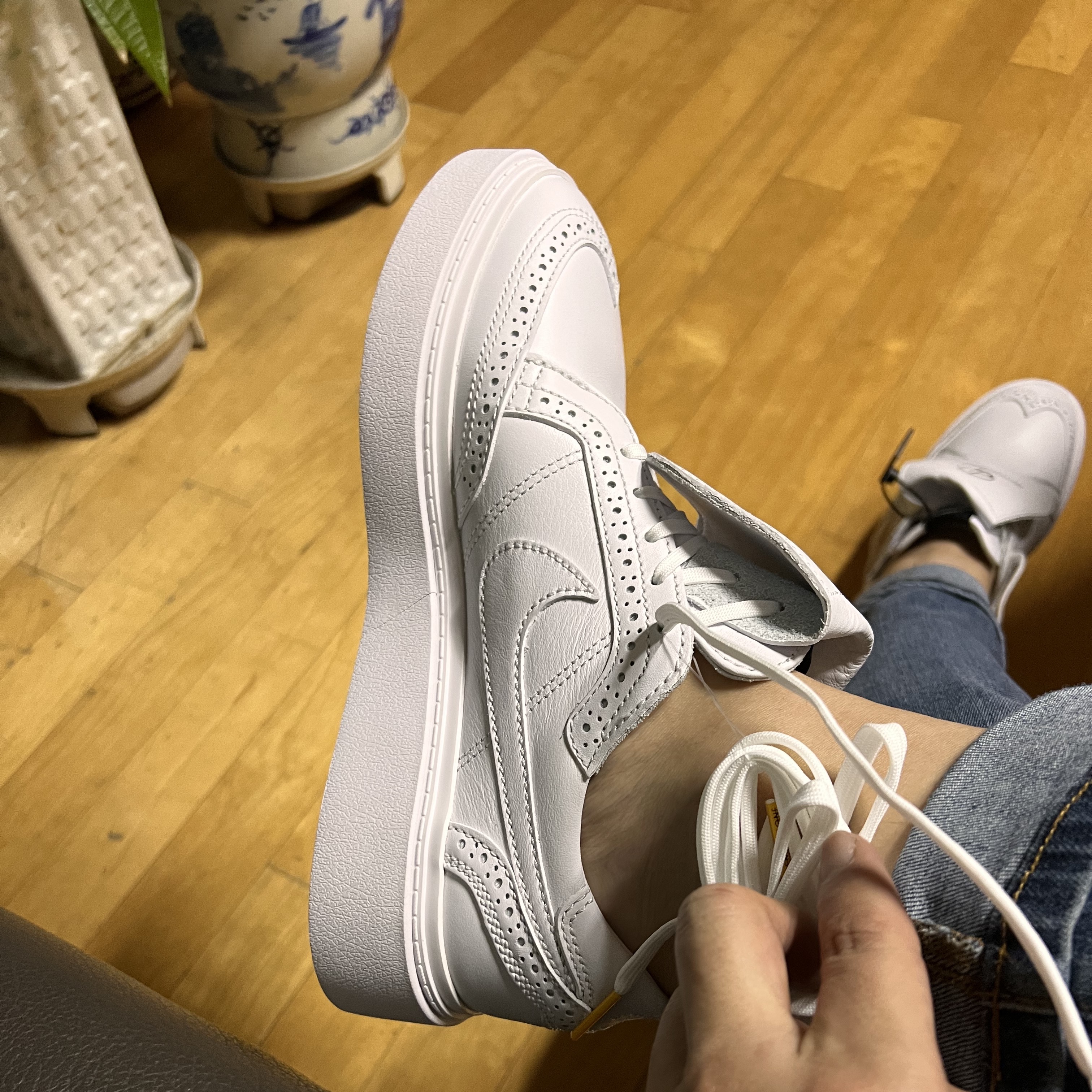 Nike x Peaceminusone Kwondo1 White 착용 스타일