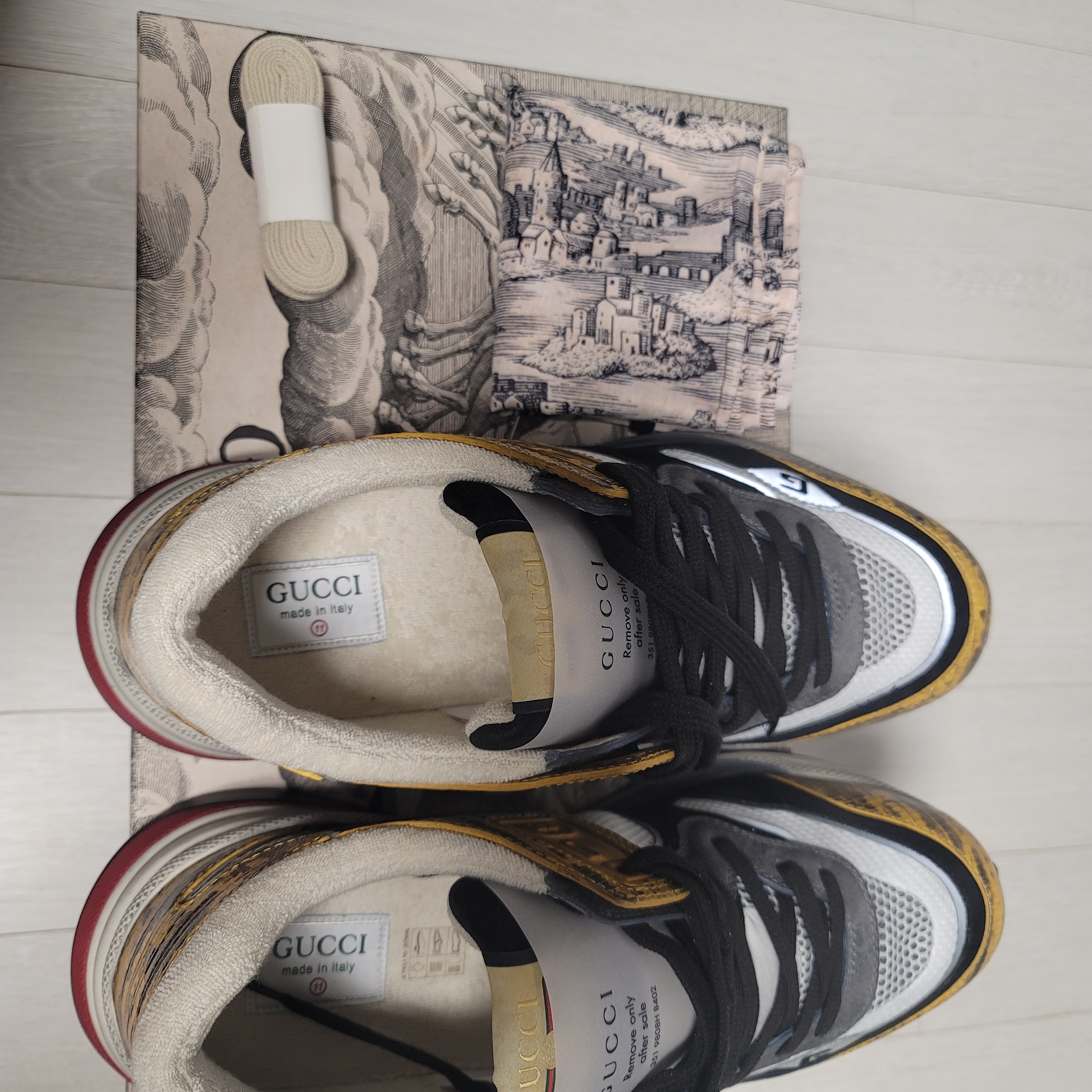 Gucci Ultrapace Yellow Tejus Printed 착용 스타일 - 4