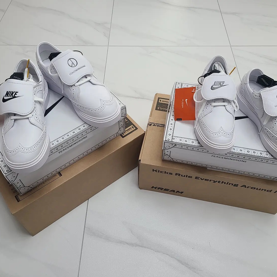 Nike x Peaceminusone Kwondo1 White 착용 스타일 - 2