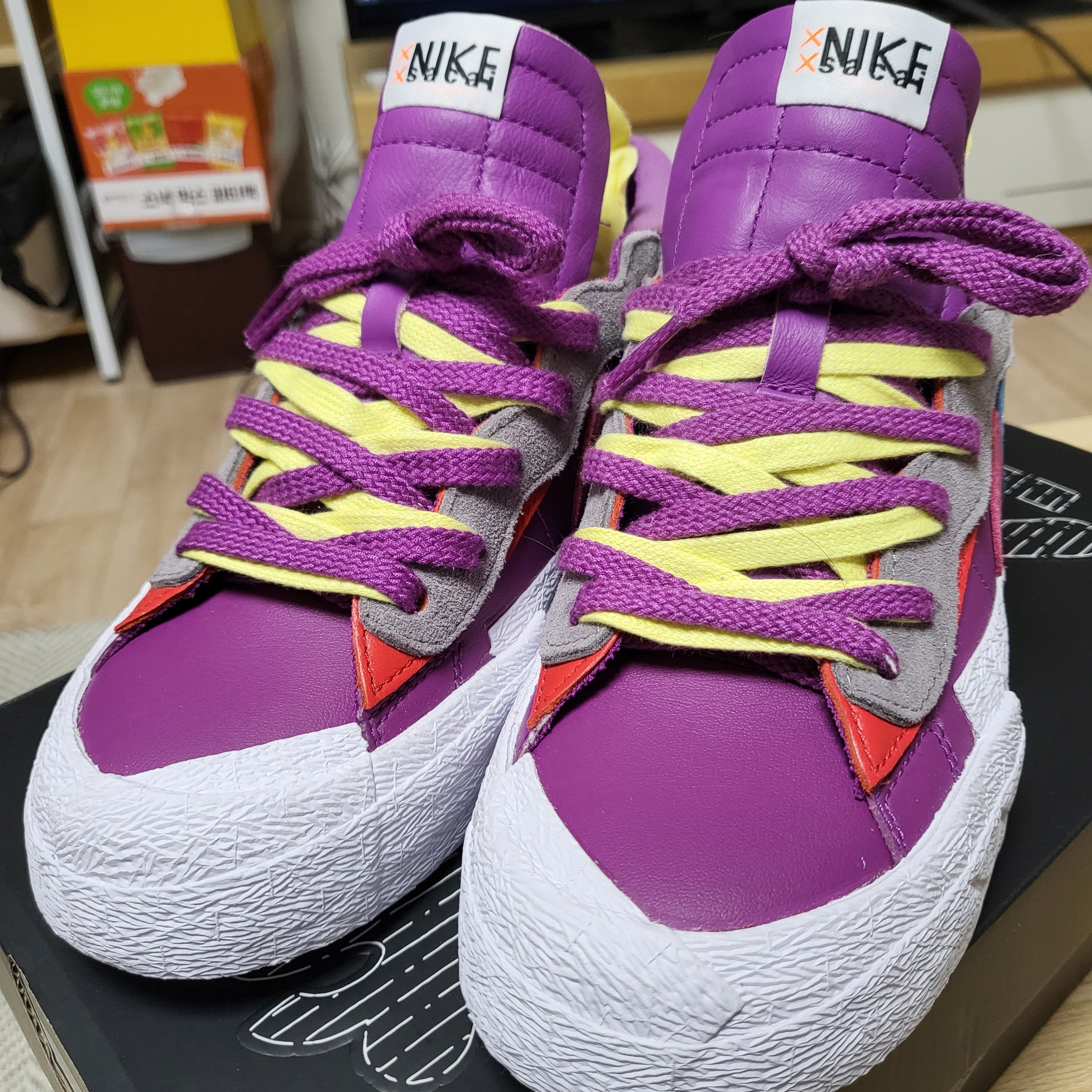 Nike x Sacai x Kaws Blazer Low Purple Dusk 착용 스타일 - 3