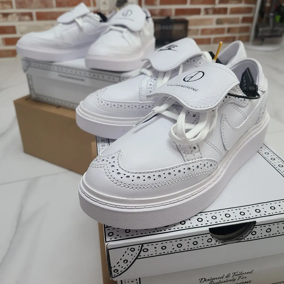 Nike x Peaceminusone Kwondo1 White 착용 스타일 - 1