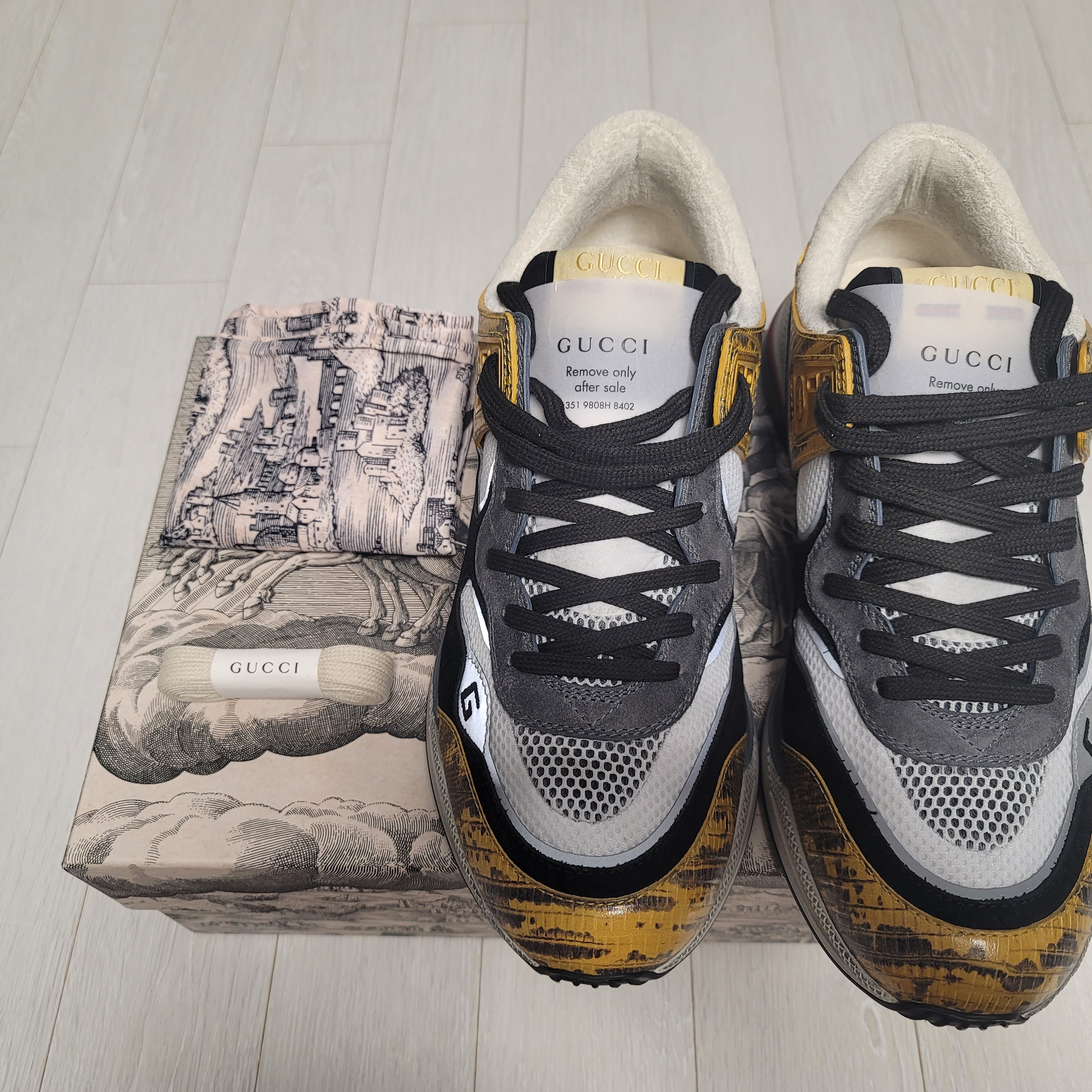 Gucci Ultrapace Yellow Tejus Printed 착용 스타일 - 1