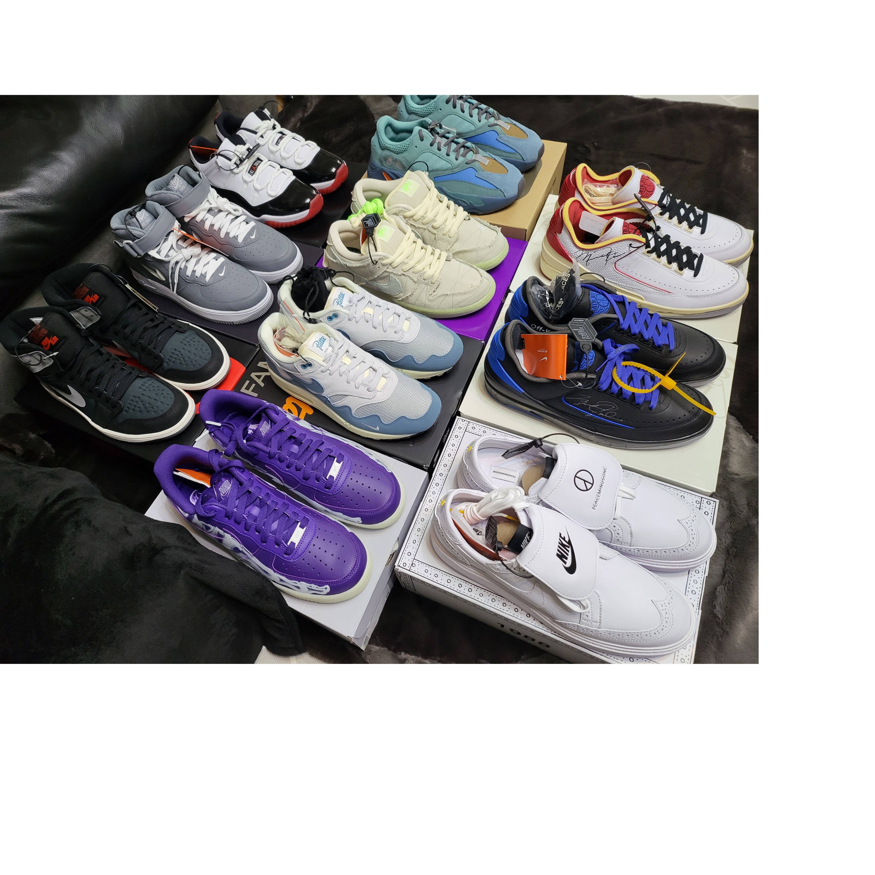 Jordan 2 x Off-White Retro Low SP White and Varsity Red, Jordan 2 x Off-White Retro Low SP Black and Varsity Royal 착용 스타일 - 2