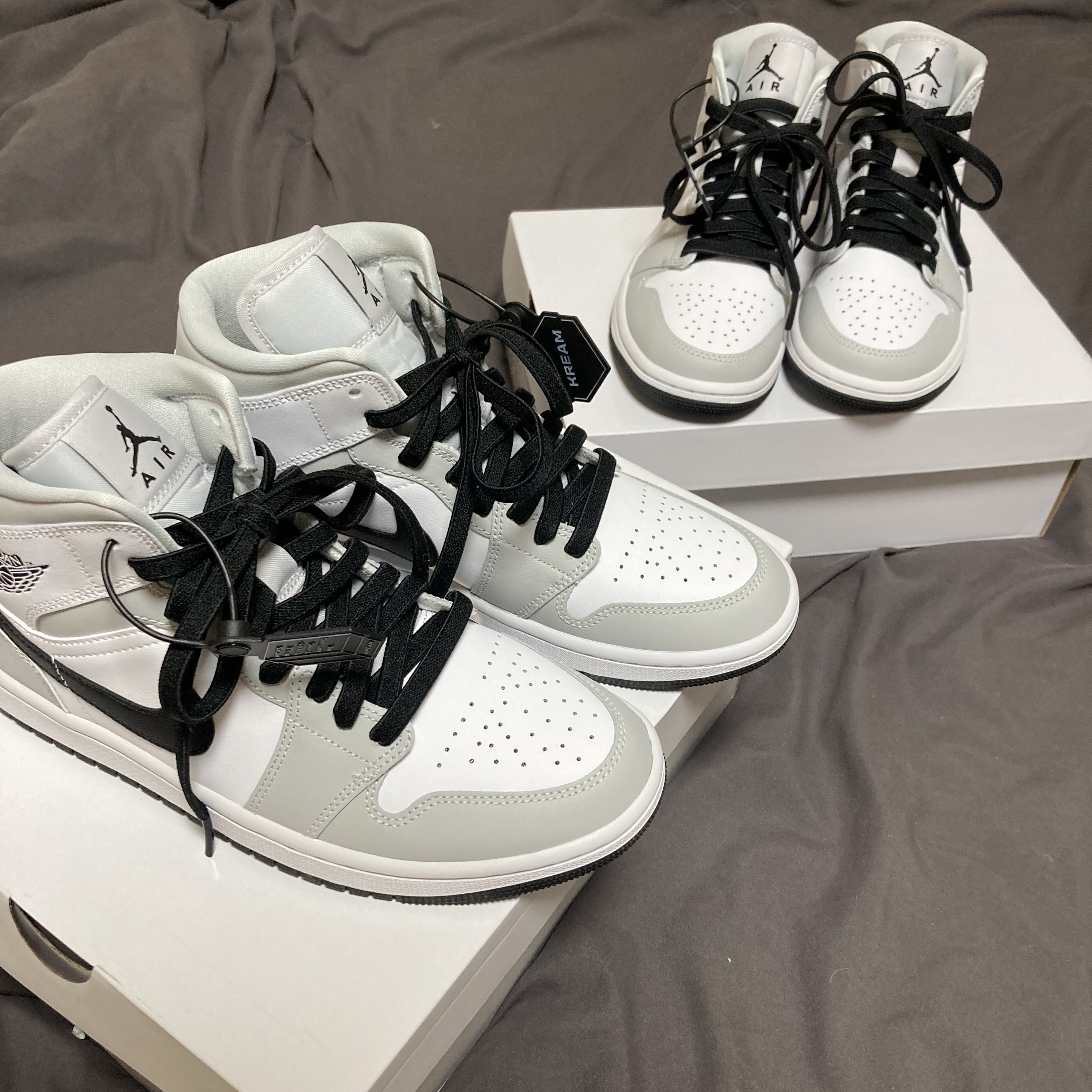 (W) Jordan 1 Mid Grey Fog 착용 스타일