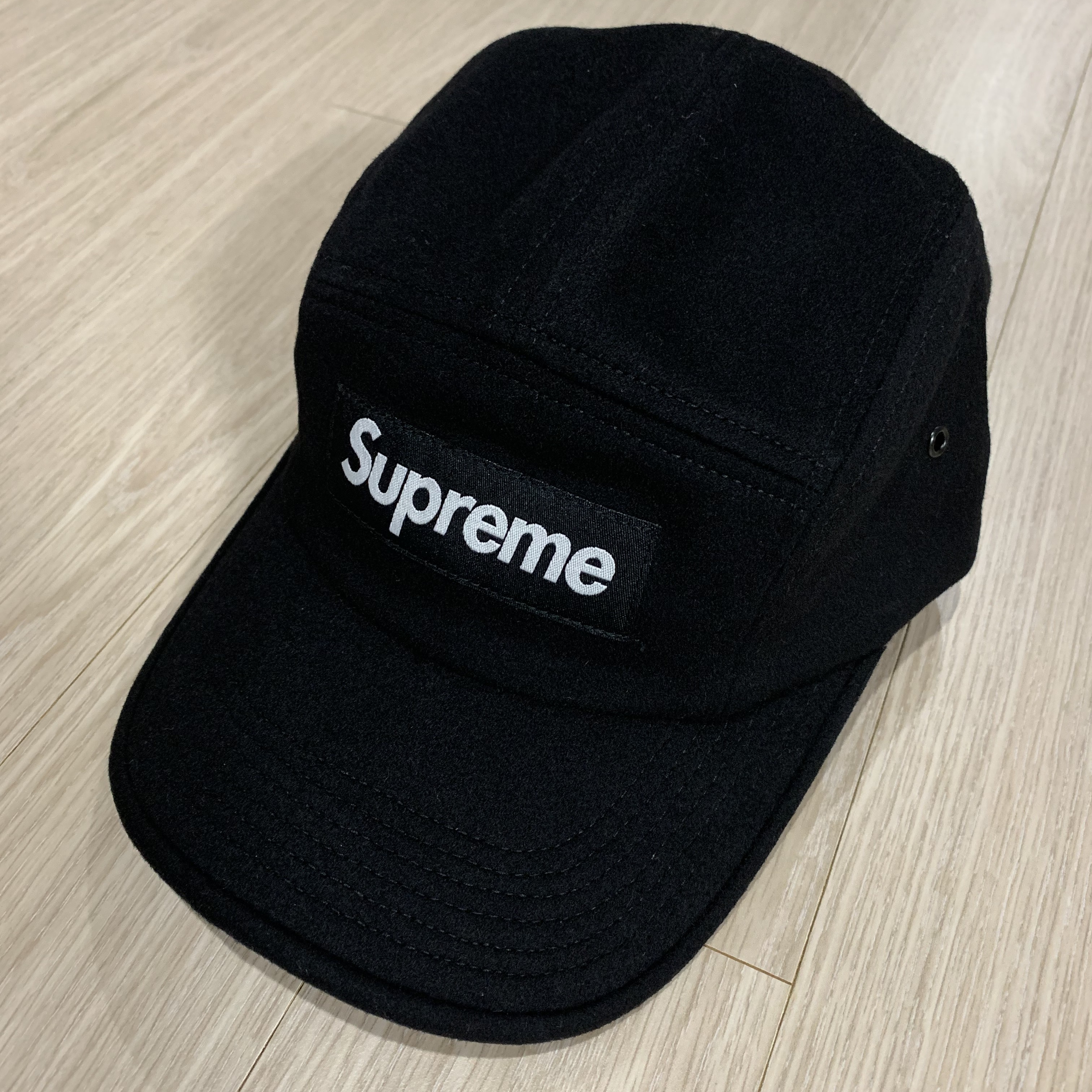 Supreme Wool Camp Cap Black - 21FW 착용 스타일 - 1