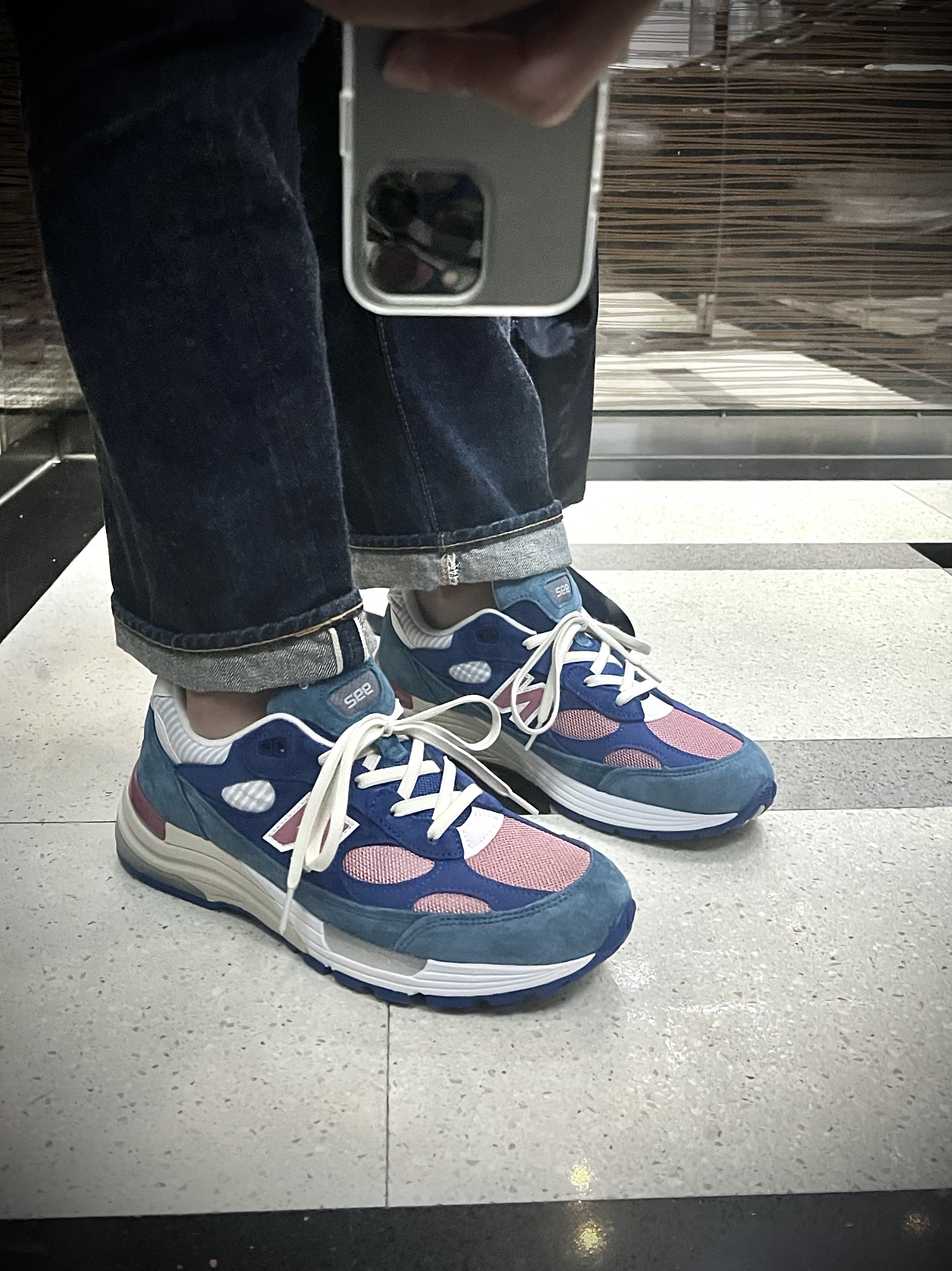 New Balance 992 Made in USA Tropical 착용 스타일