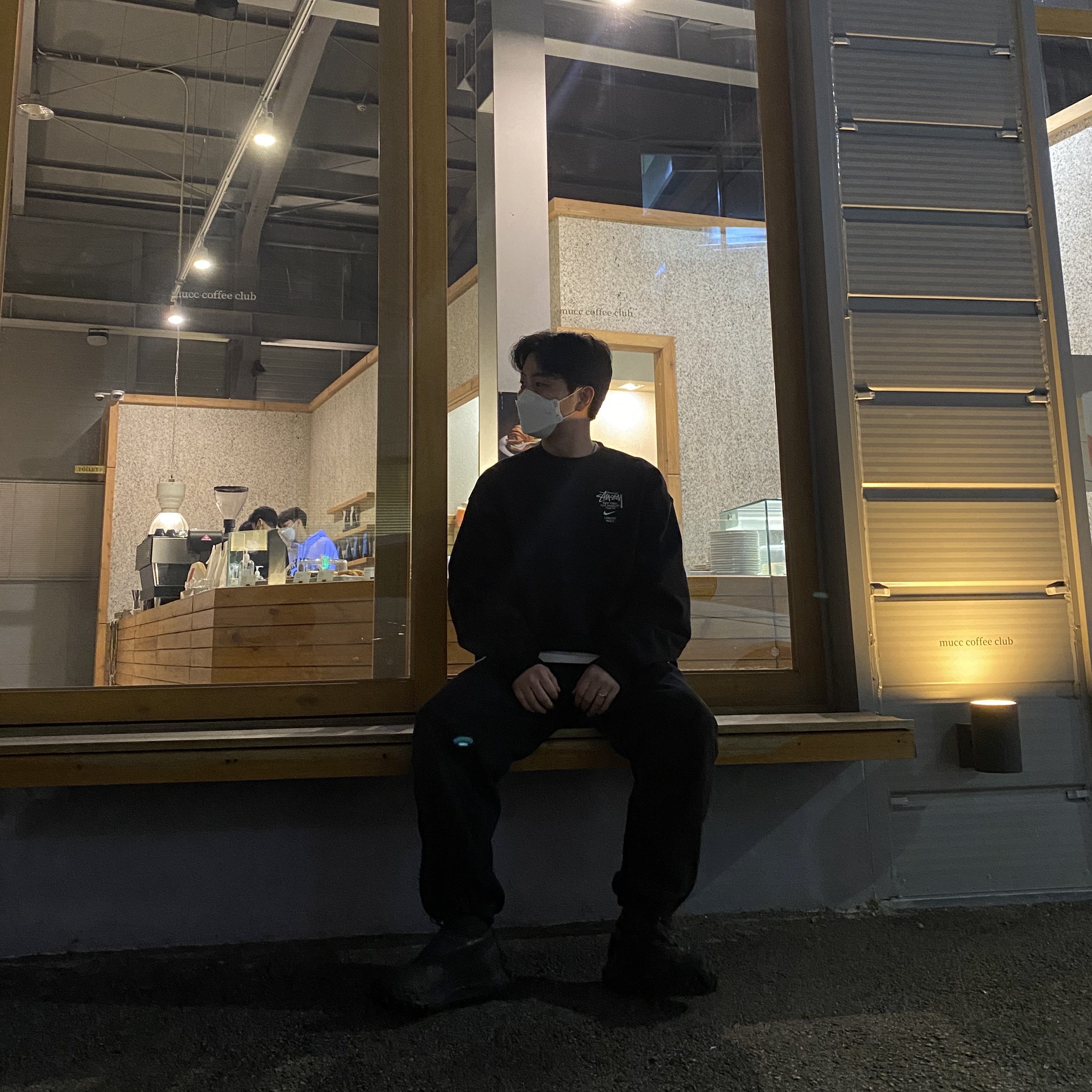 Nike x Stussy NRG ZR Fleece Pants Black - US/EU, Nike x Stussy NRG ZR Fleece Crewneck Black - US/EU 착용 스타일 - 2