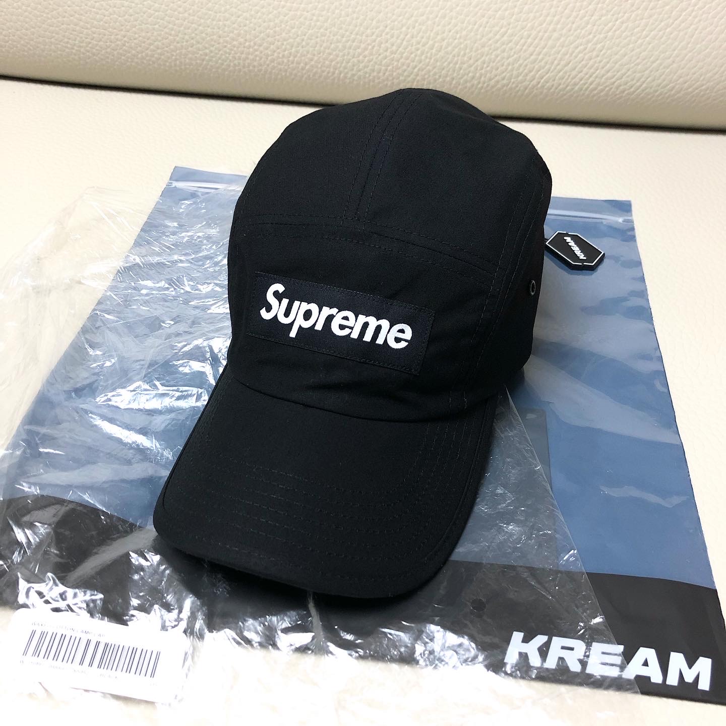Supreme Waxed Cotton Camp Cap Black - 21FW 착용 스타일 - 2