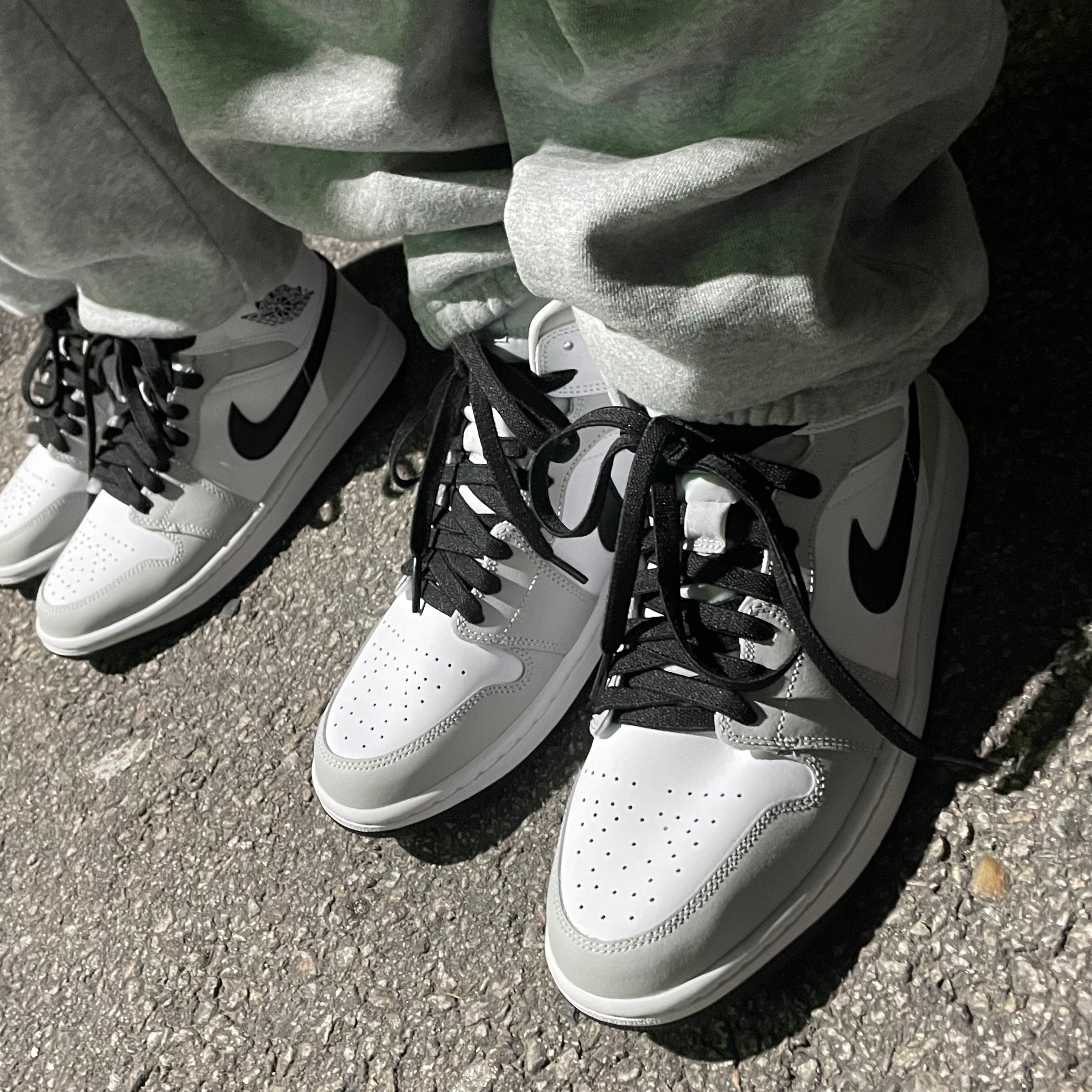 Nike x Stussy NRG ZR Fleece Pants Heather Grey - US/EU, (W) Jordan 1 Mid Grey Fog 착용 스타일 - 1