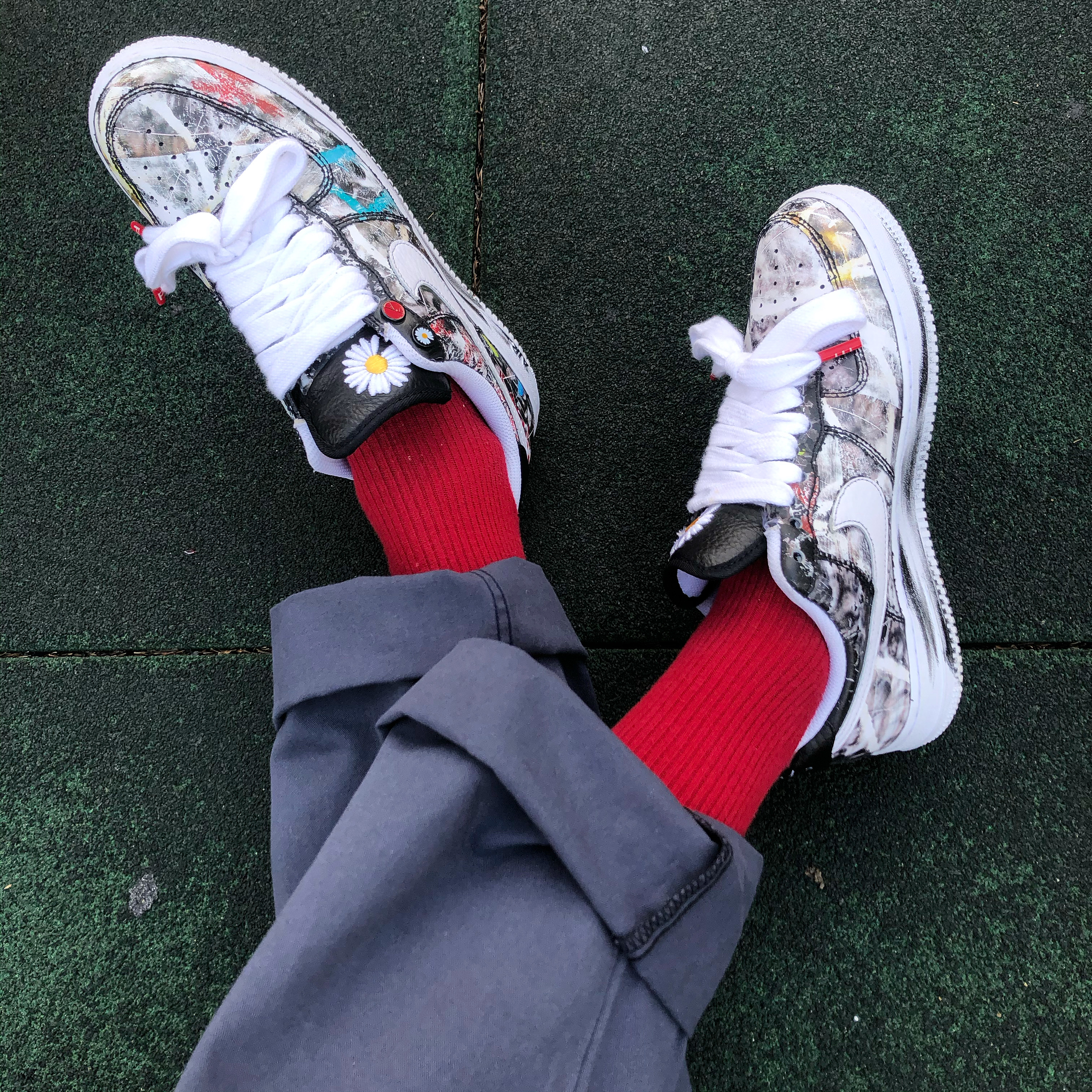 Nike x Peaceminusone Air Force 1 Low Para-Noise 착용 스타일