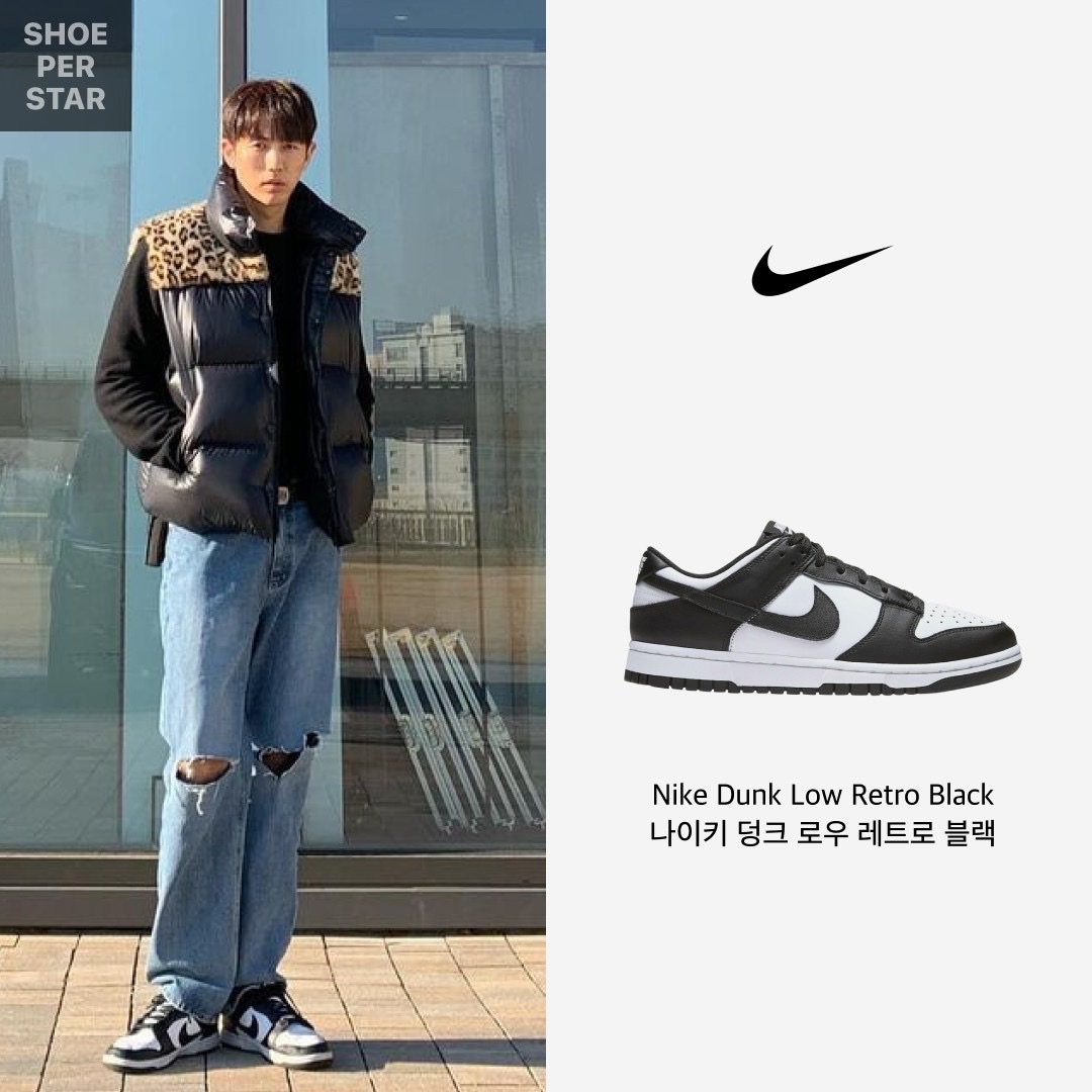 Jordan 2 x Off-White Retro Low SP Black and Varsity Royal, Nike x Ambush Dunk High Black 착용 스타일 - 4
