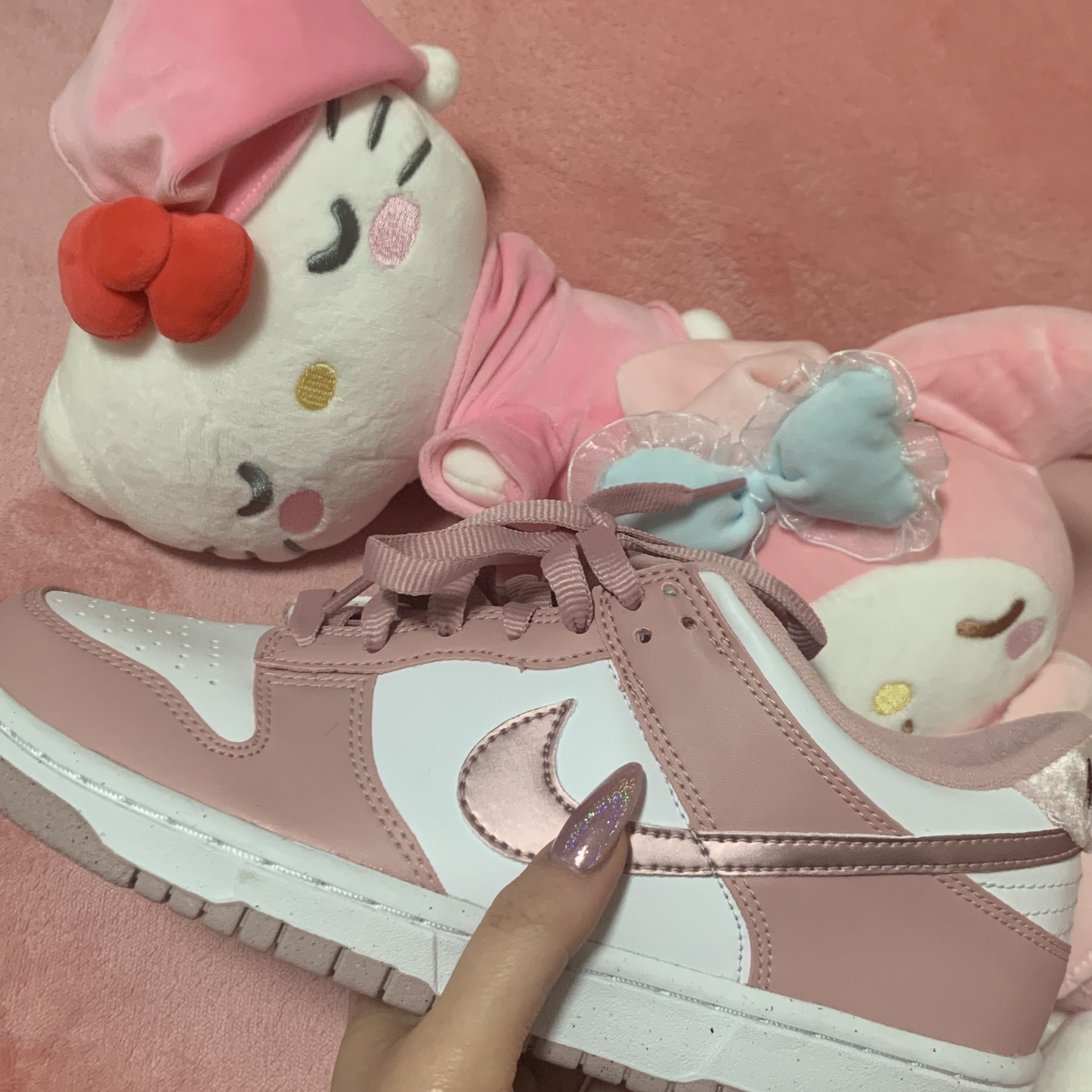(GS) Nike Dunk Low Pink Velvet 착용 스타일 - 2