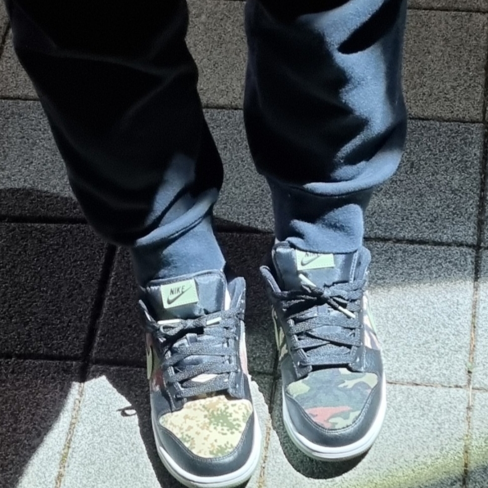 Nike Dunk Low SE Black Multi Camo 착용 스타일