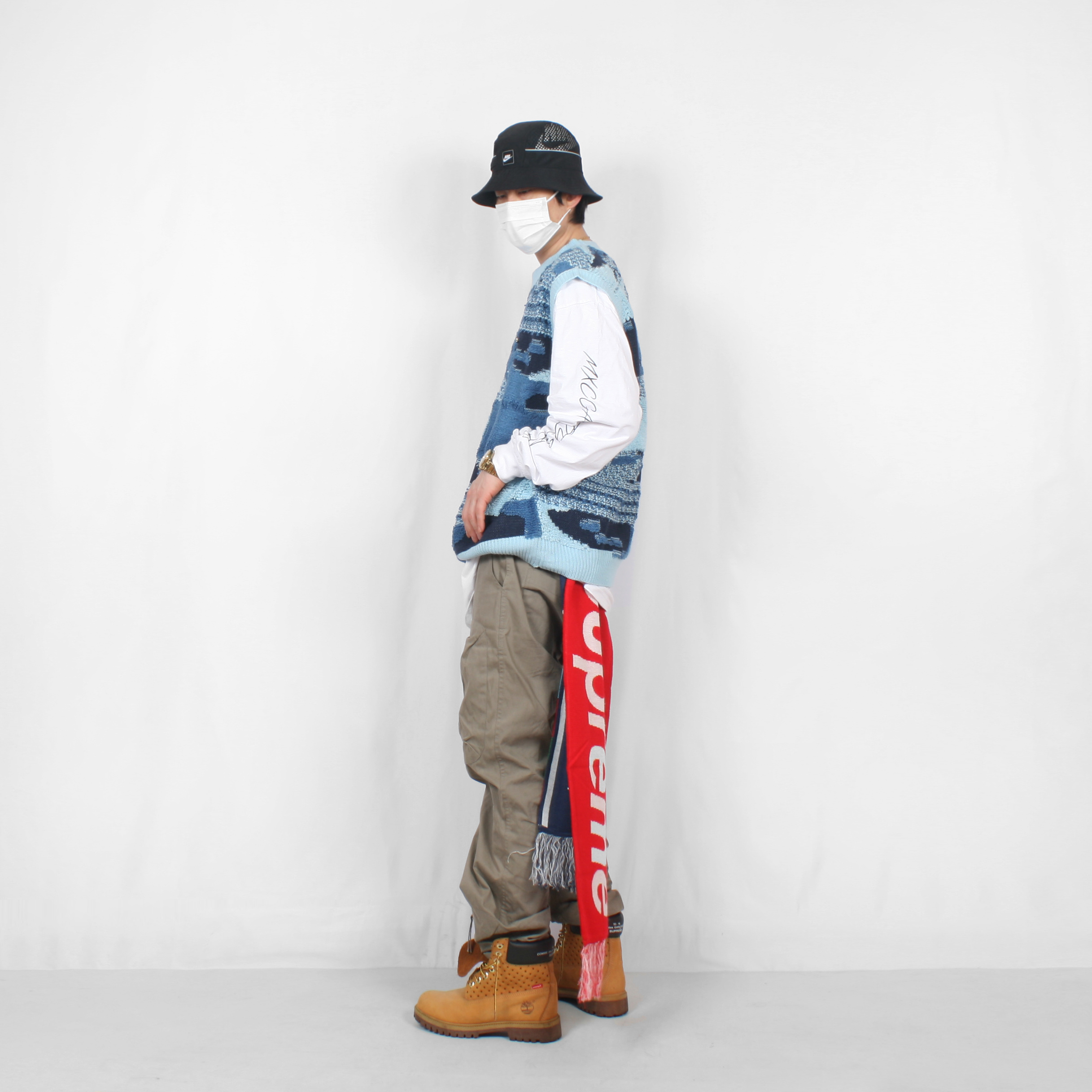 Timberland x Comme des Garcons Shirt x Supreme 6 Inch Boot Wheat - Medium 착용 스타일 - 2