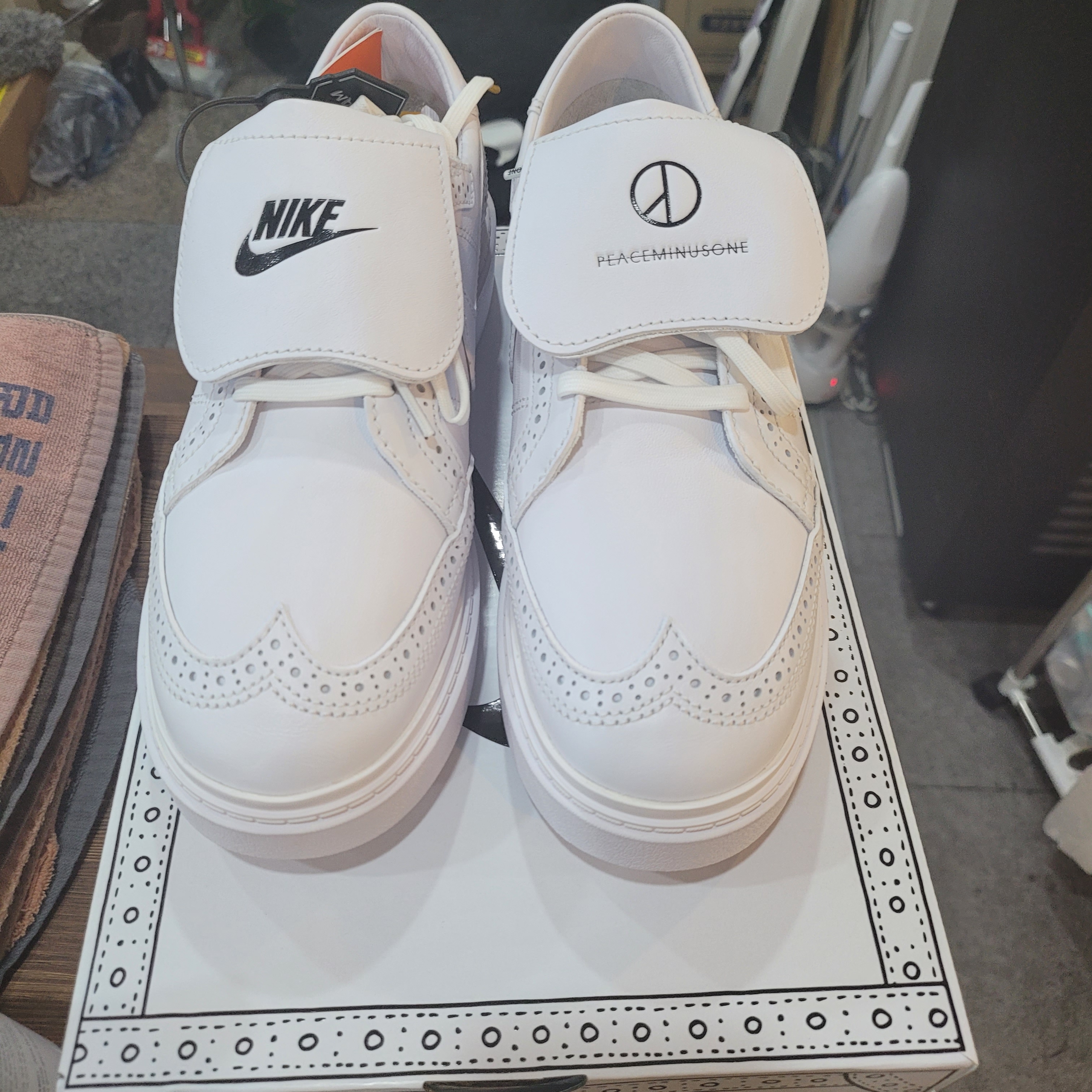Nike x Peaceminusone Kwondo1 White 착용 스타일