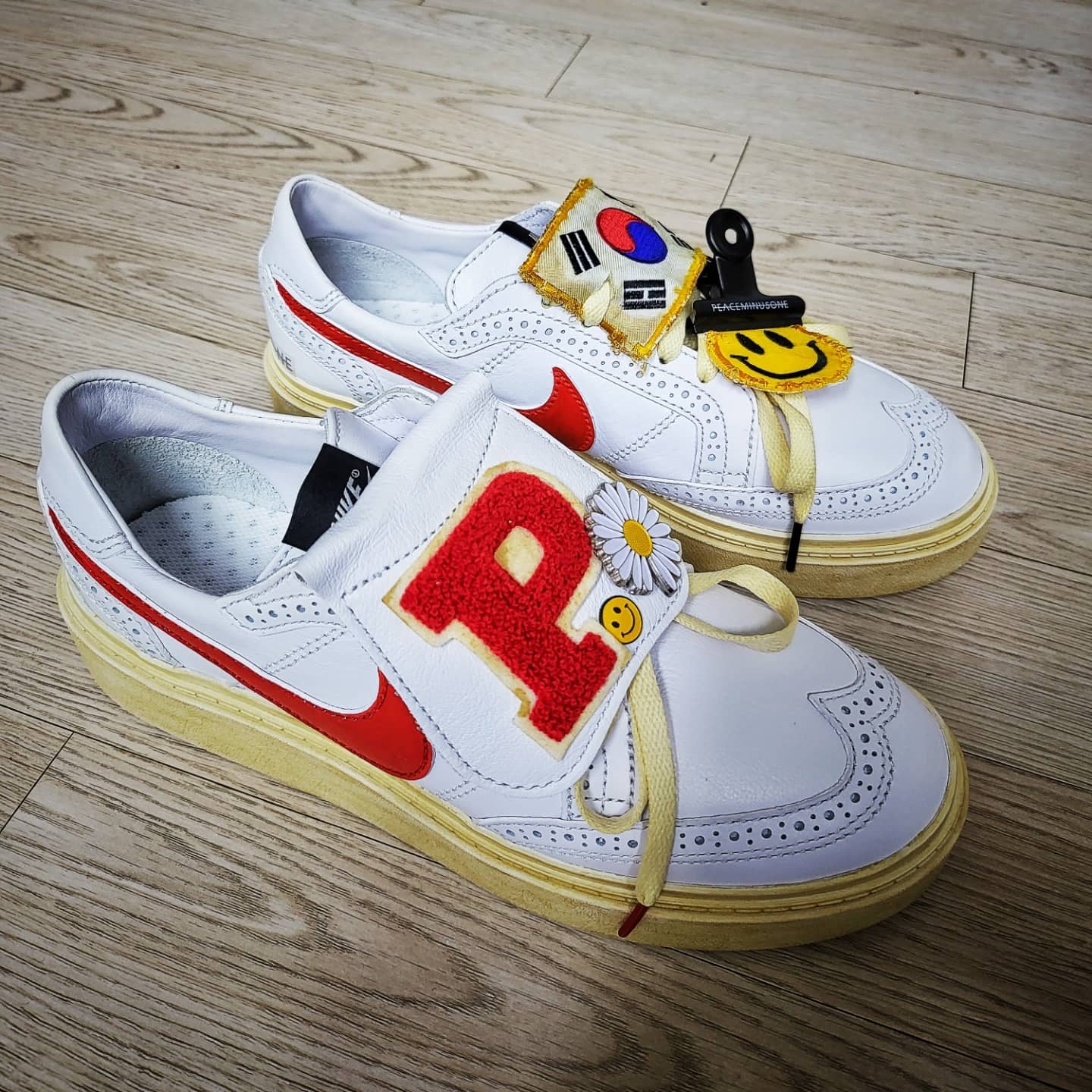 Nike x Peaceminusone Kwondo1 White 착용 스타일 - 1