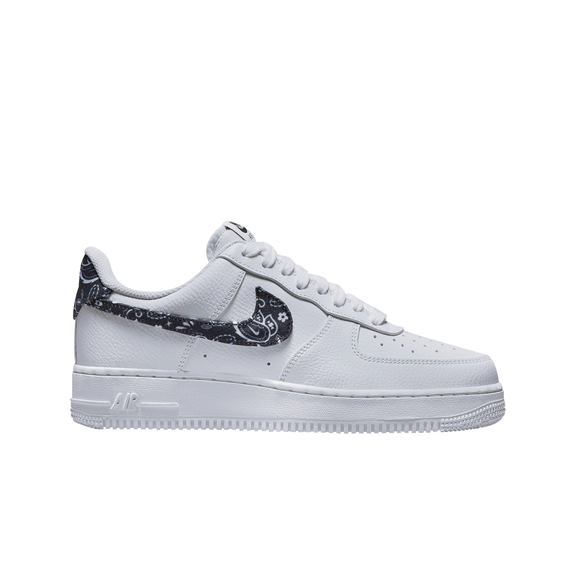 (W) 나이키 에어포스 1 '07 에센셜 페이즐리 스우시 화이트 블랙((W) Nike Air Force 1 '07 Essential Paisley Swoosh White Black)