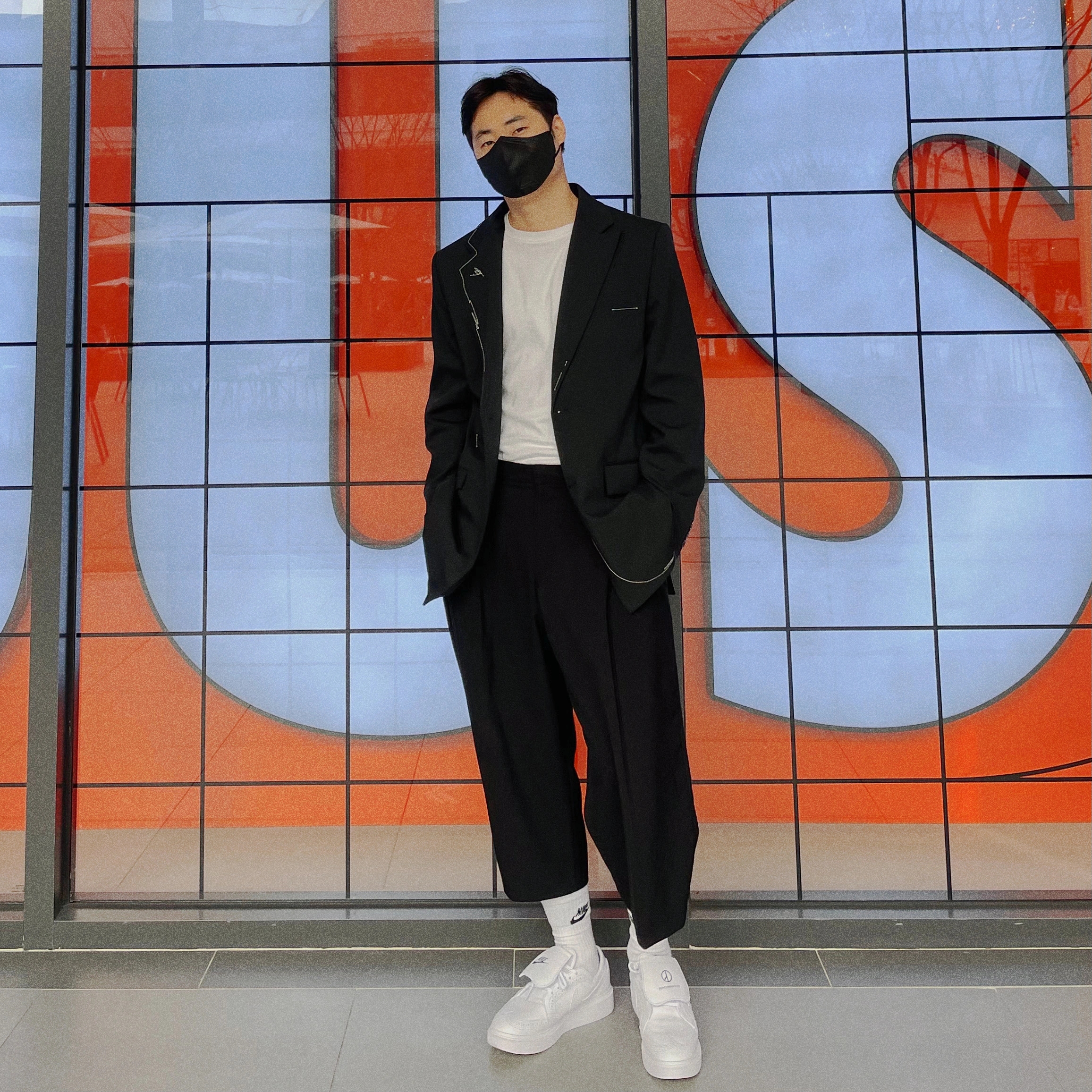 Nike x Peaceminusone Kwondo1 White 착용 스타일