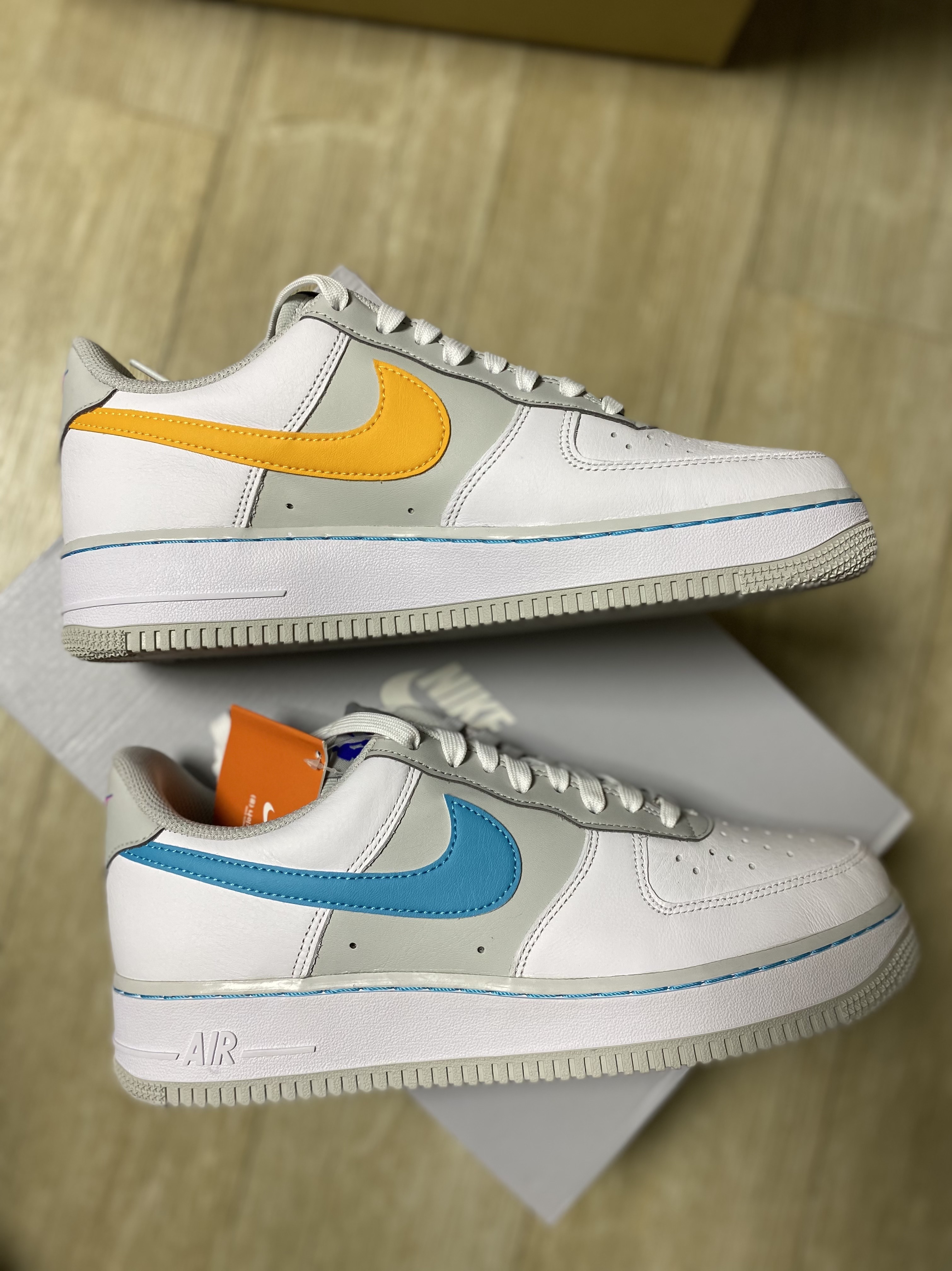 Nike x NBA Air Force 1 '07 LV8 EMB White Turquoise Blue 착용 스타일