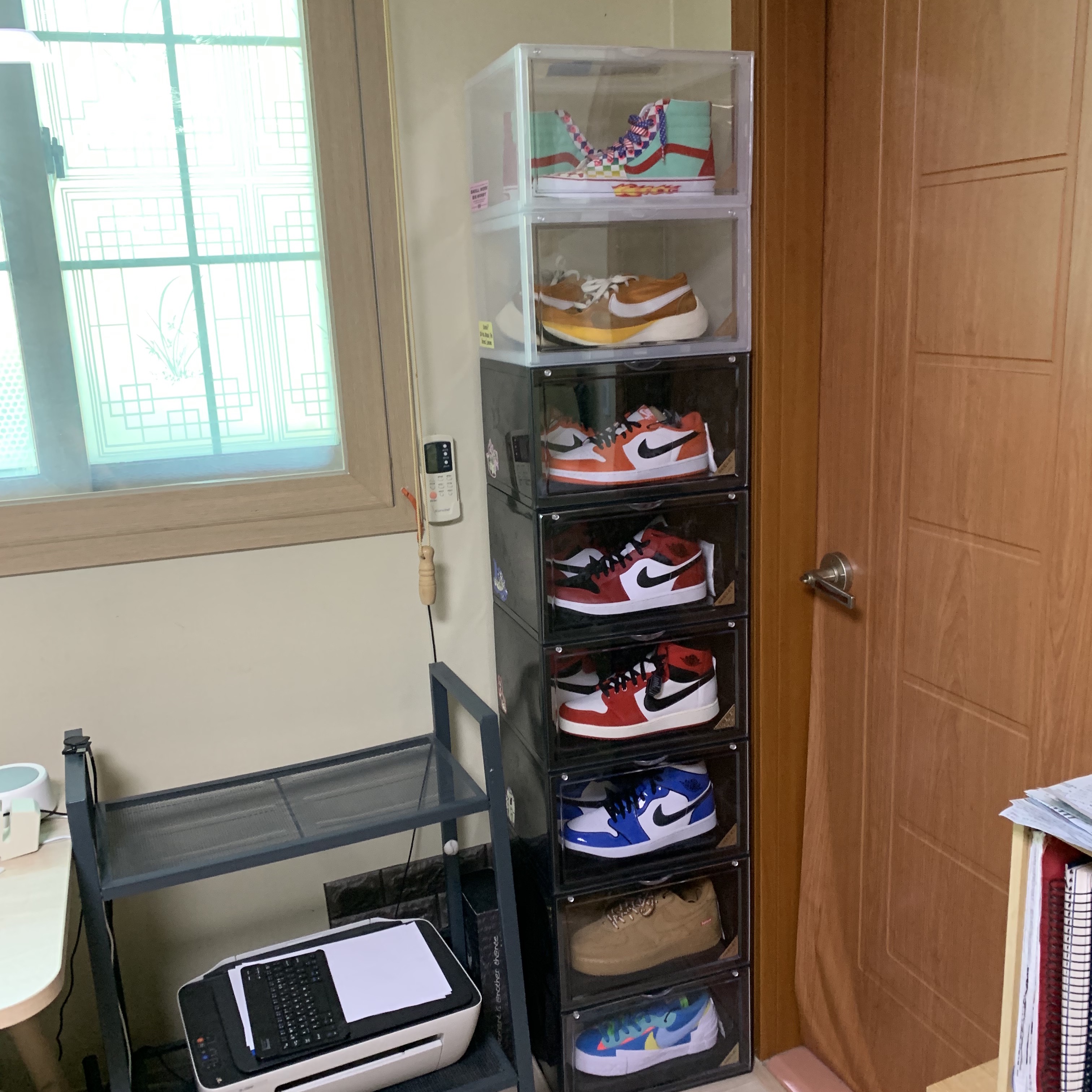 Nike x Sacai x Kaws Blazer Low Neptune Blue, Nike x Supreme Air Force 1 Low Flax 착용 스타일