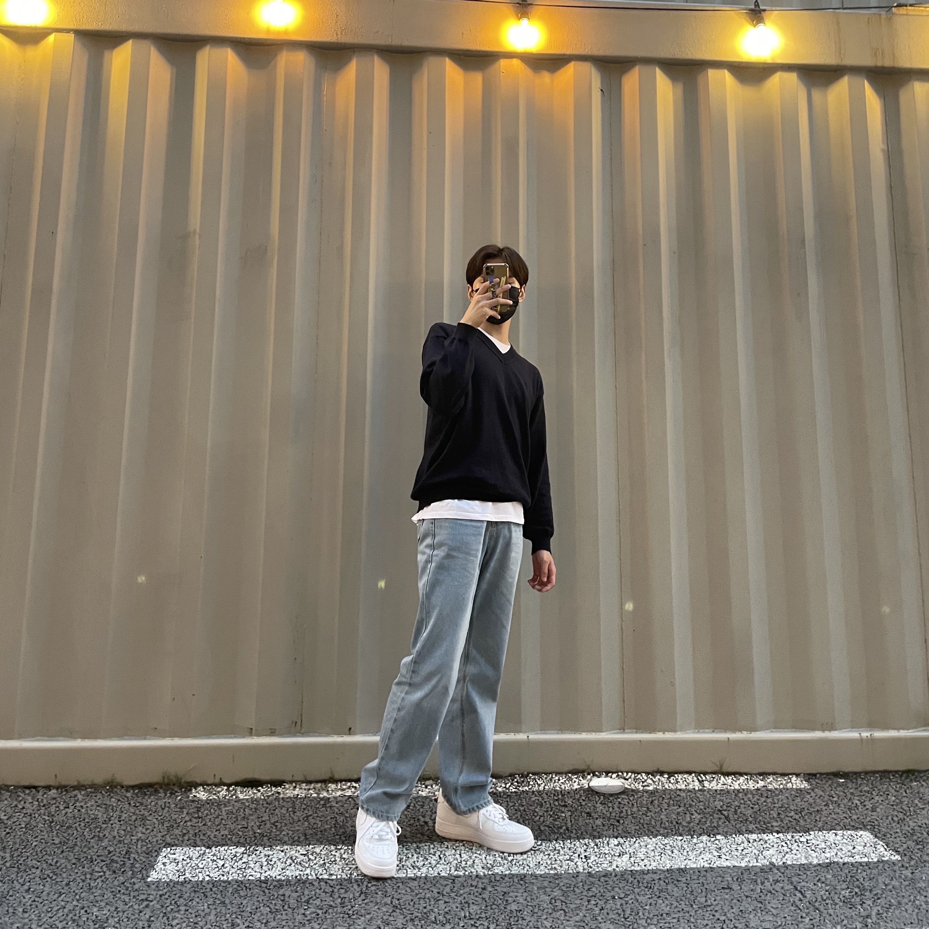 Nike Air Force 1 '07 Low White, (W) Nike Air Force 1 '07 Low White 착용 스타일 - 1