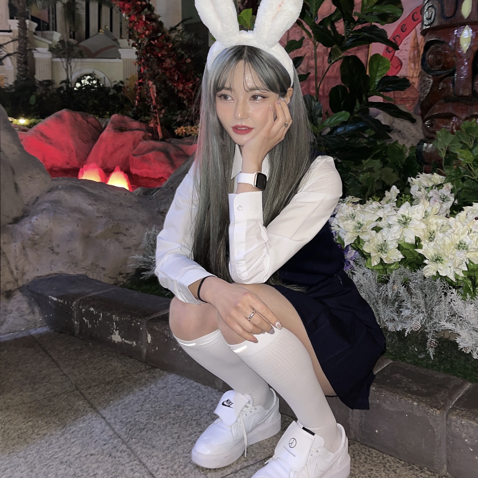 Nike x Peaceminusone Kwondo1 White 착용 스타일 - 1