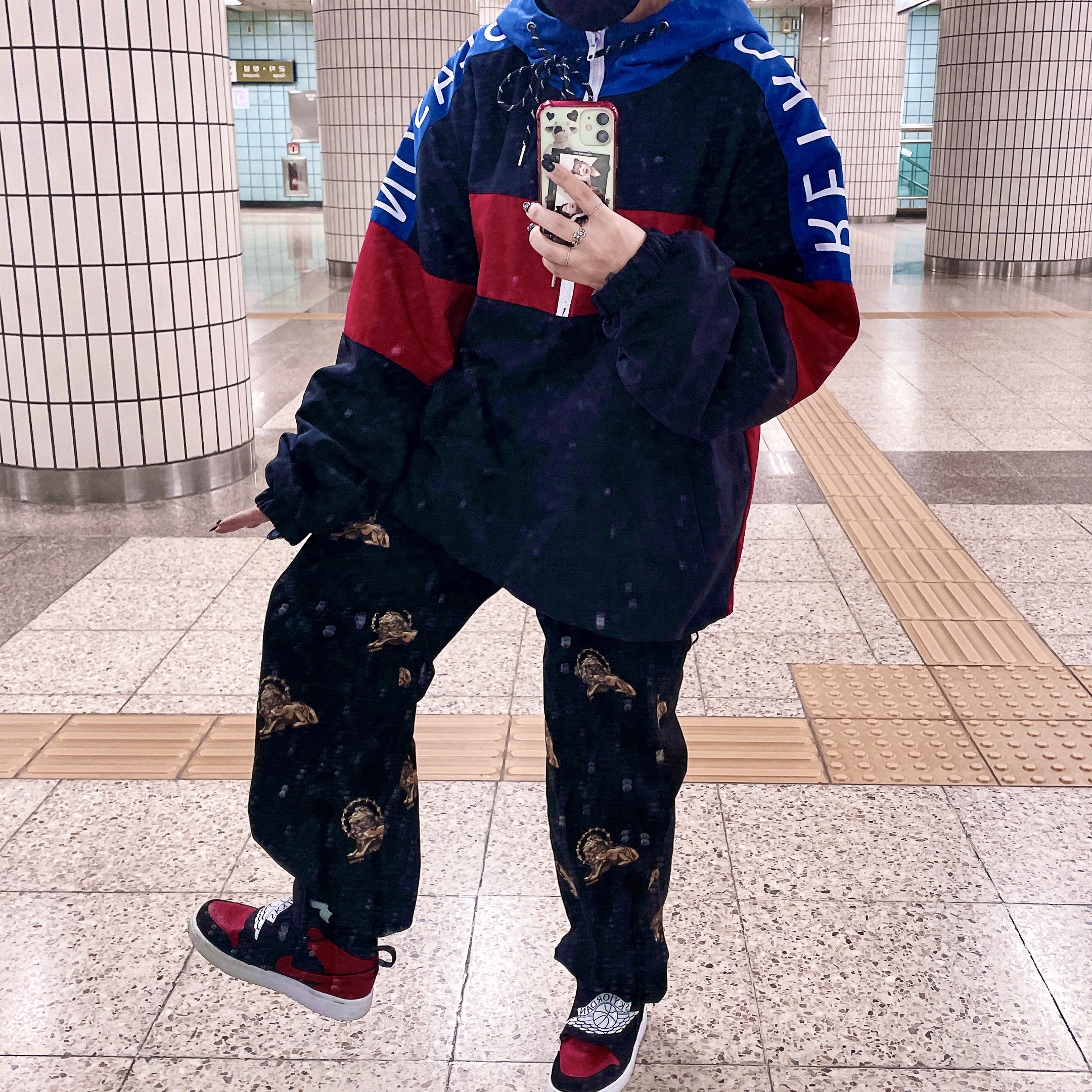 (PS) Sky Jordan 1 Bred 착용 스타일
