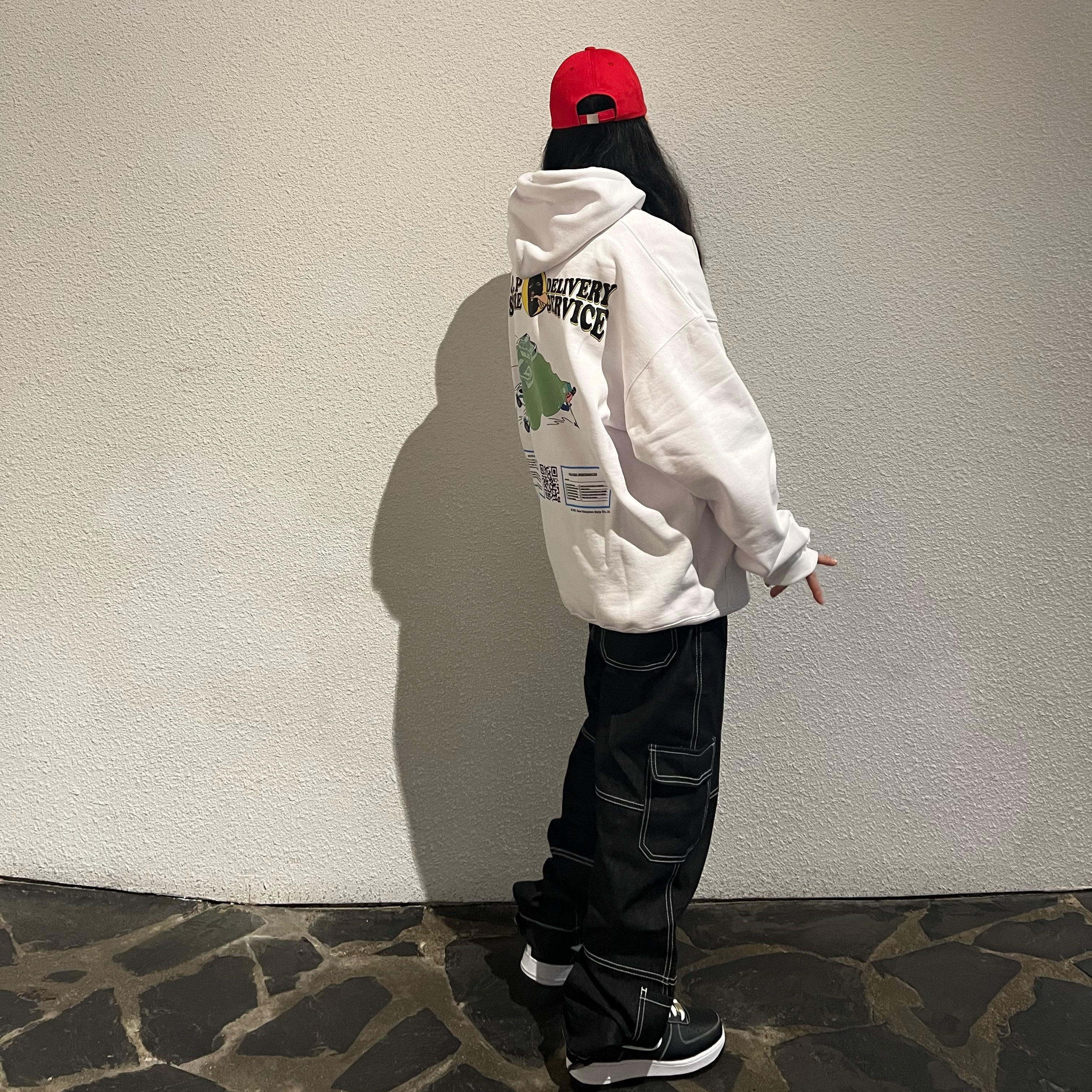 Nike Air Force 1 '07 First Use Black White 착용 스타일 - 2