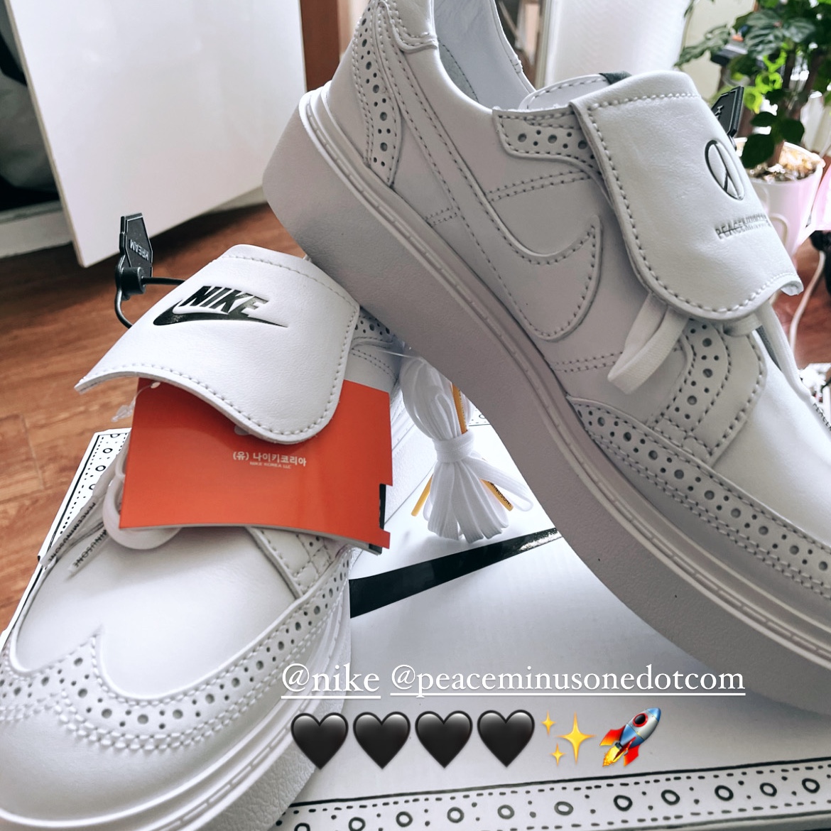 Nike x Peaceminusone Kwondo1 White 착용 스타일 - 2
