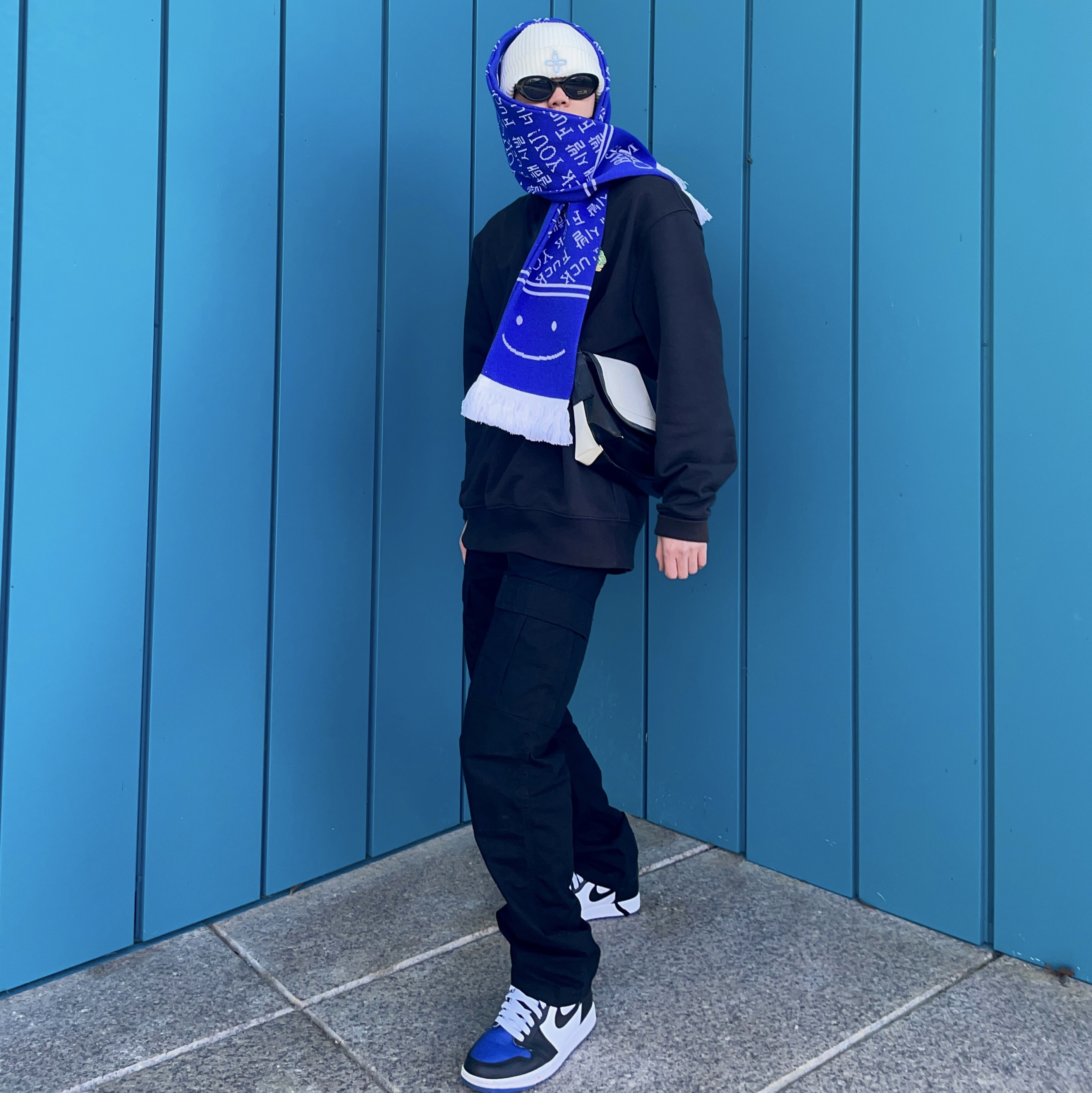 Jordan 1 Retro High OG Royal Toe, Palace Split P3 Crew Black - 19FW 착용 스타일