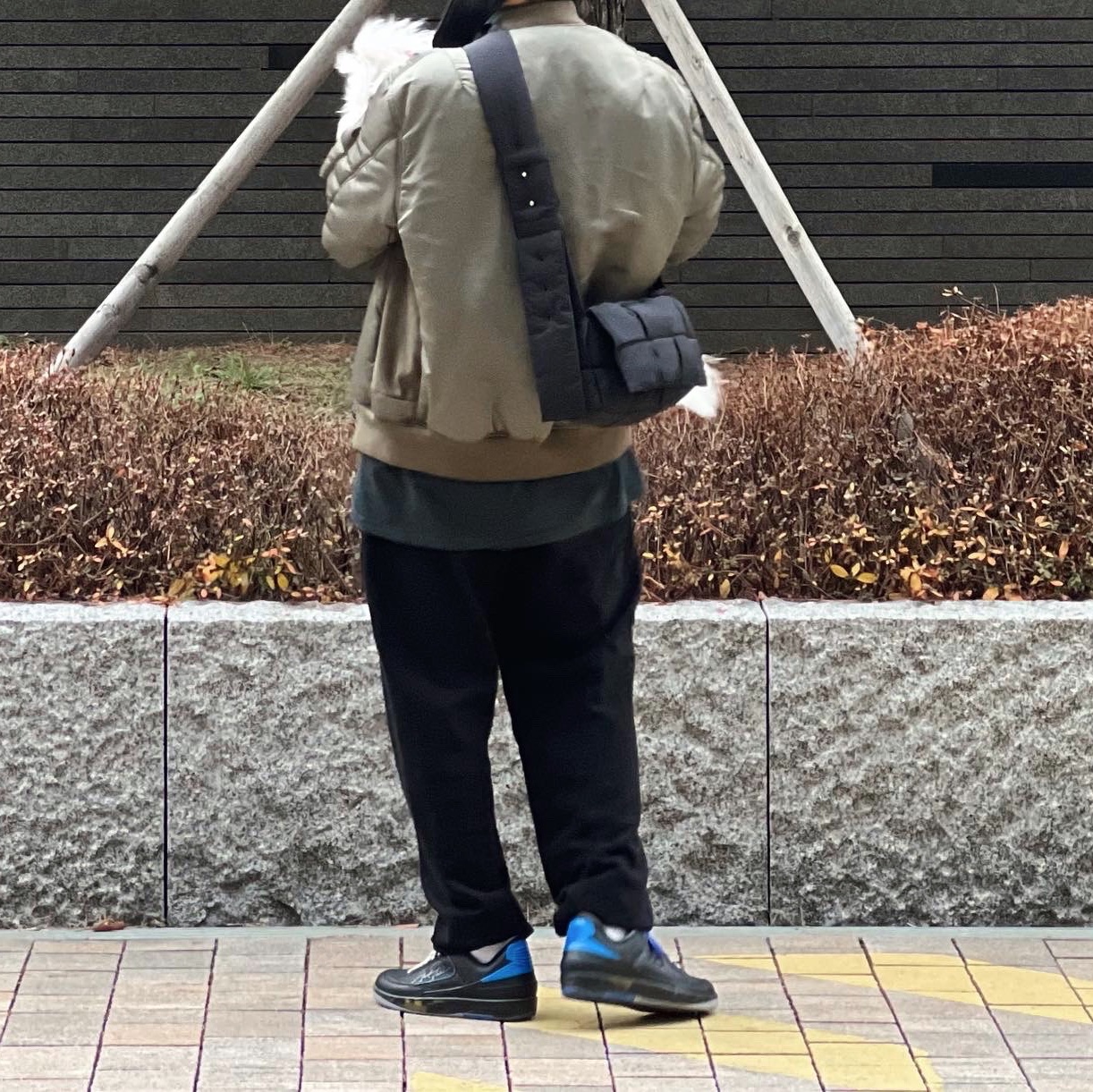 Jordan 2 x Off-White Retro Low SP Black and Varsity Royal 착용 스타일 - 2