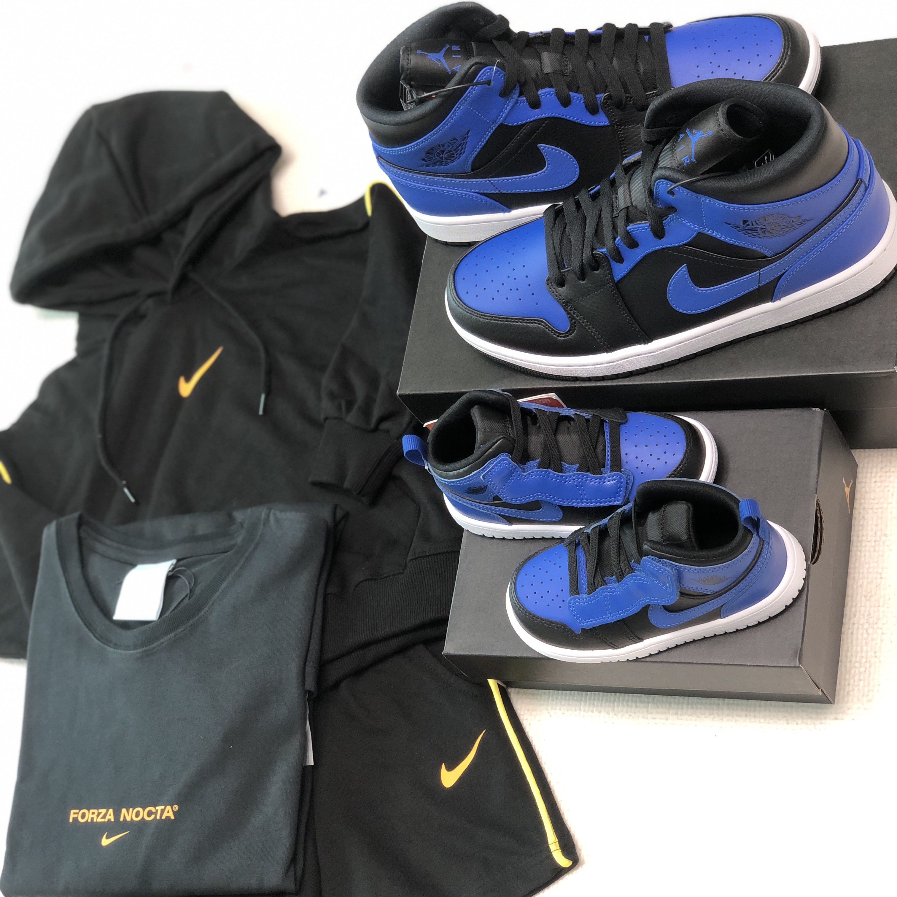 (TD) Jordan 1 Mid Alt Hyper Royal, Jordan 1 Mid Black Hyper Royal 착용 스타일 - 3
