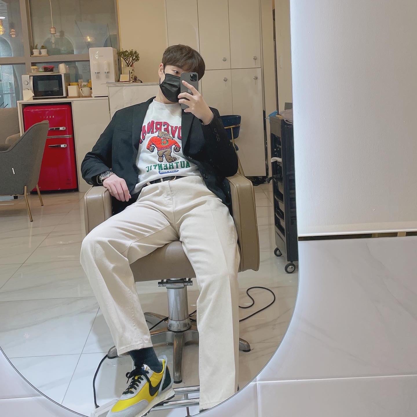 Nike x Undercover Daybreak Bright Citron 착용 스타일