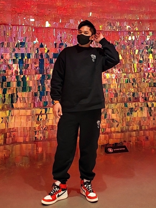 Jordan 1 KO Chicago 2021, Nike x Stussy NRG ZR Fleece Pants Black - US/EU 착용 스타일 - 1