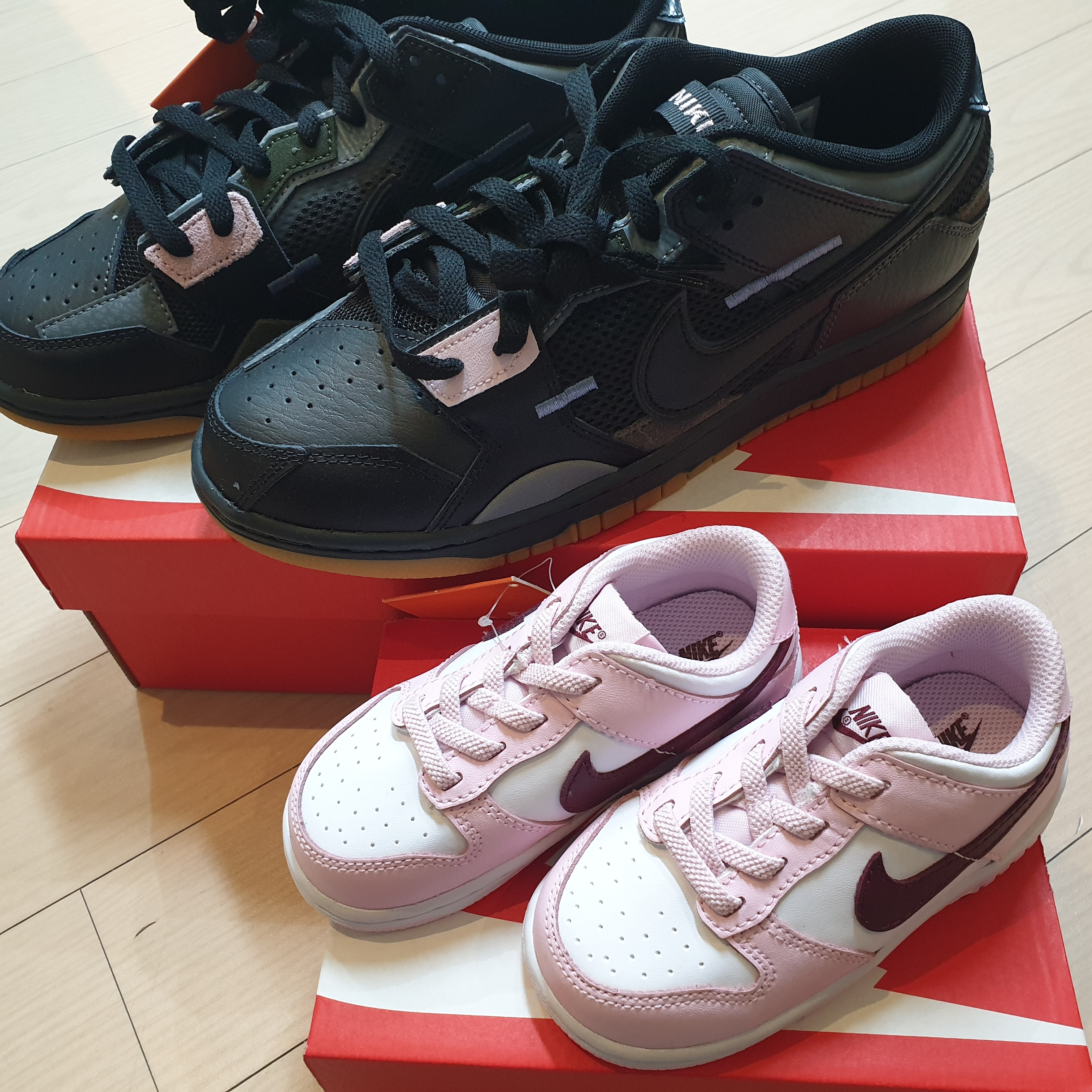(TD) Nike Dunk Low Pink Foam, Nike Dunk Scrap Cool Grey 착용 스타일