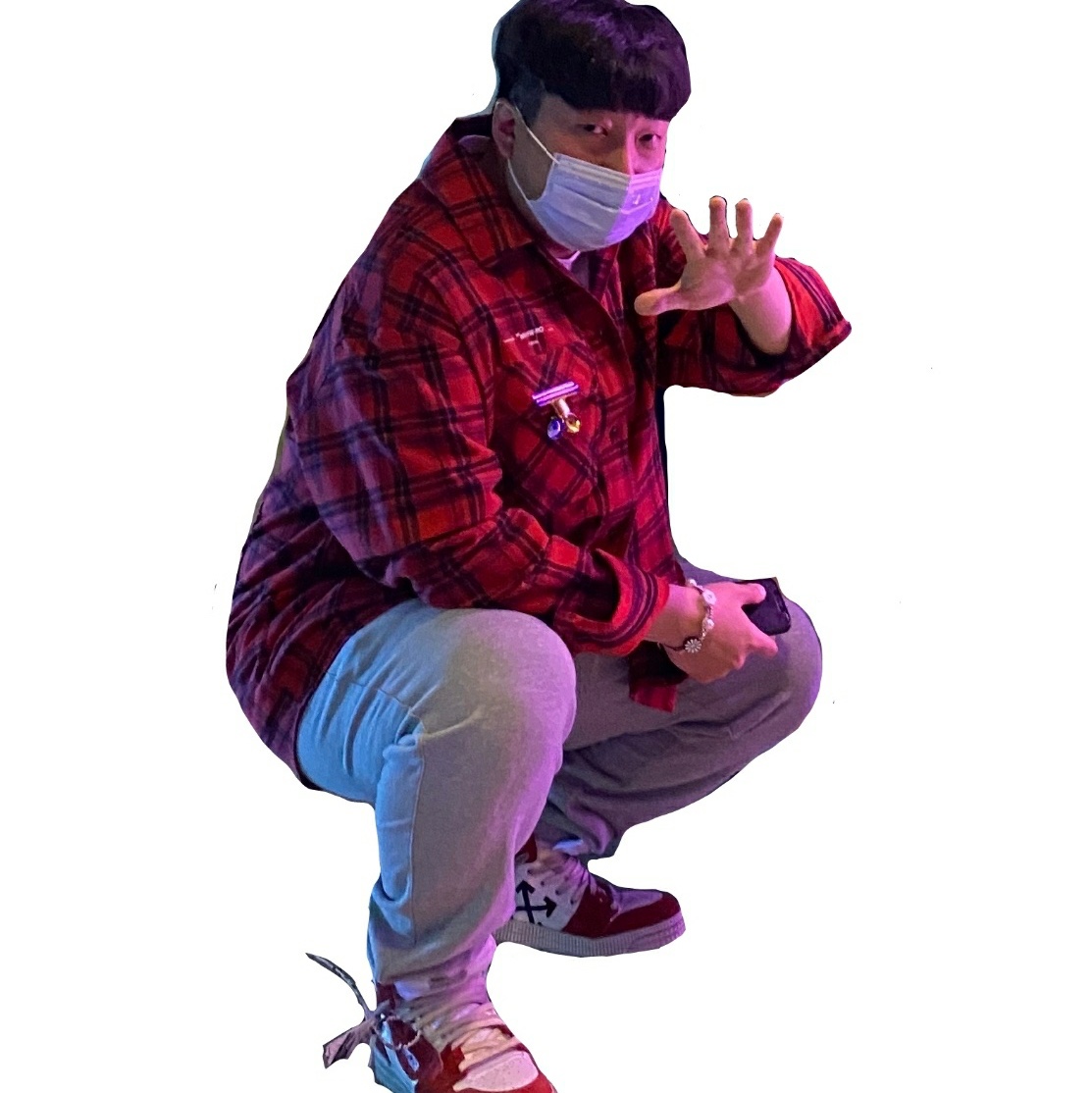 (W) Off-White Off-Court 3.0 Sneakers Dirty White, Off-White Allover Check Flannel Arrow Shirt Black 착용 스타일 - 2