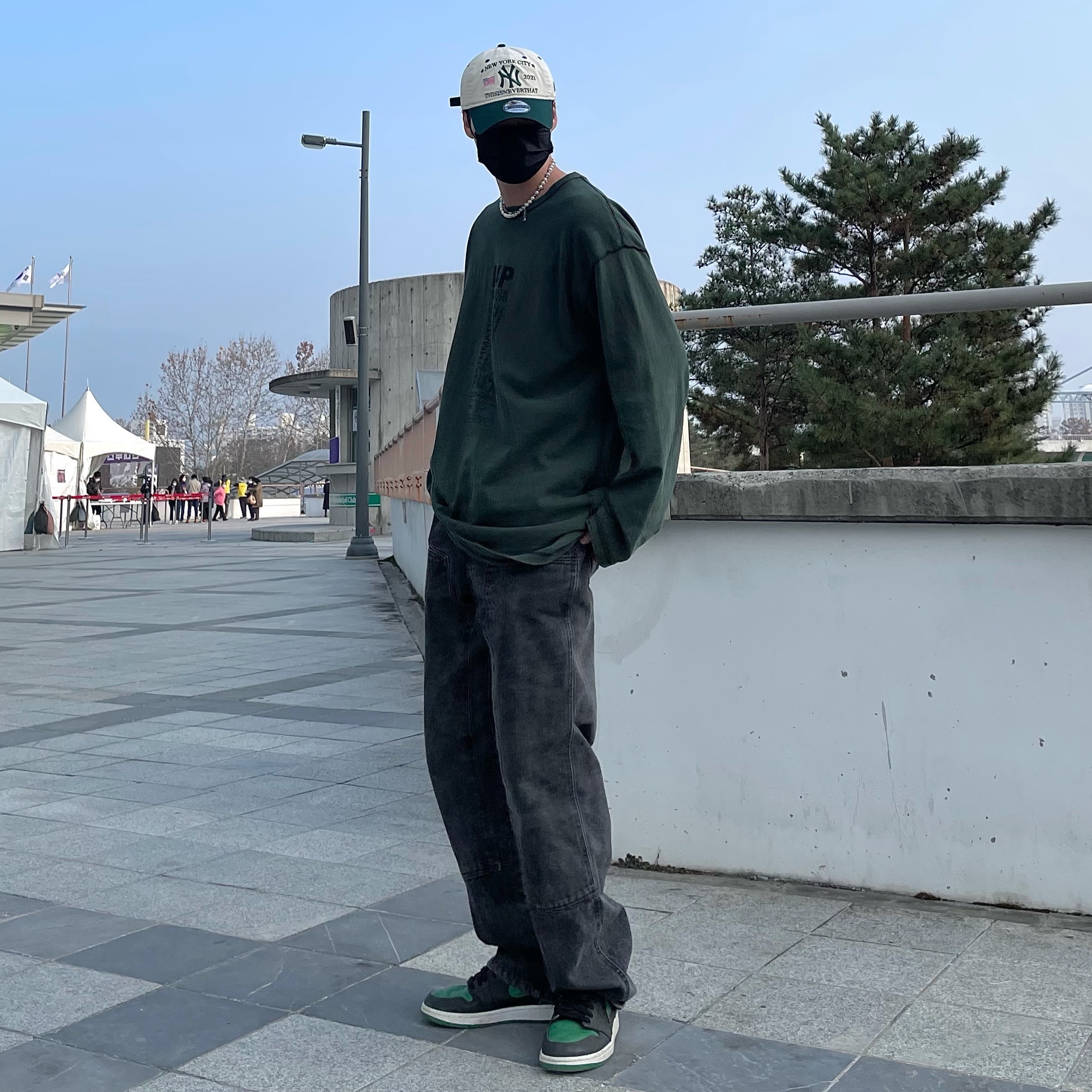Jordan 1 Retro High OG Pine Green Black 착용 스타일