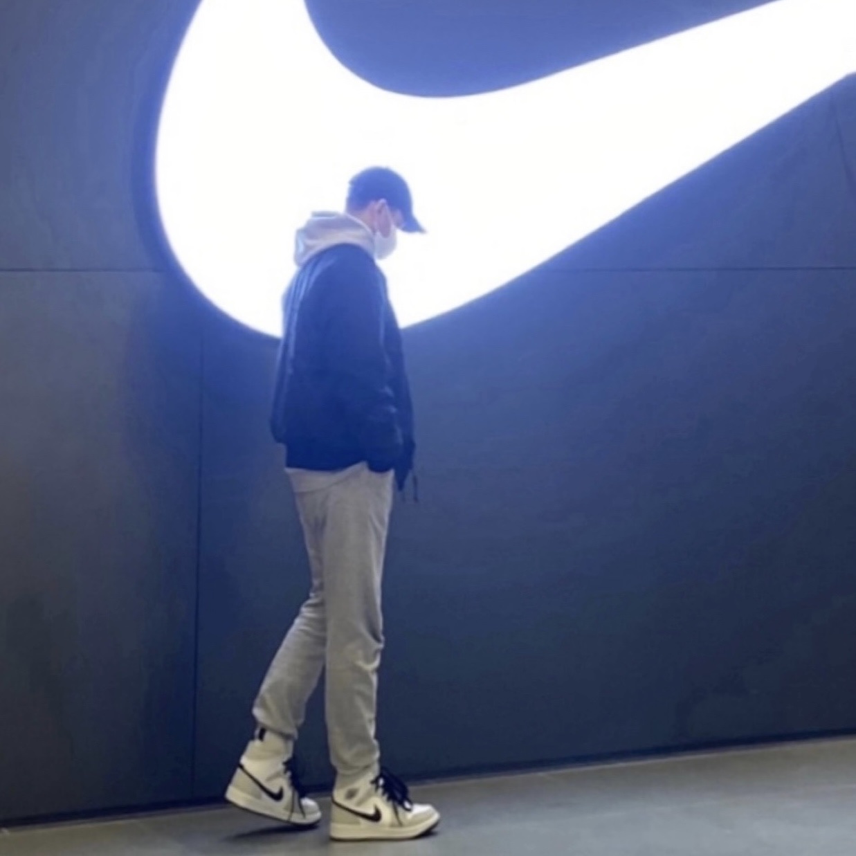 (W) Jordan 1 Mid Grey Fog 착용 스타일