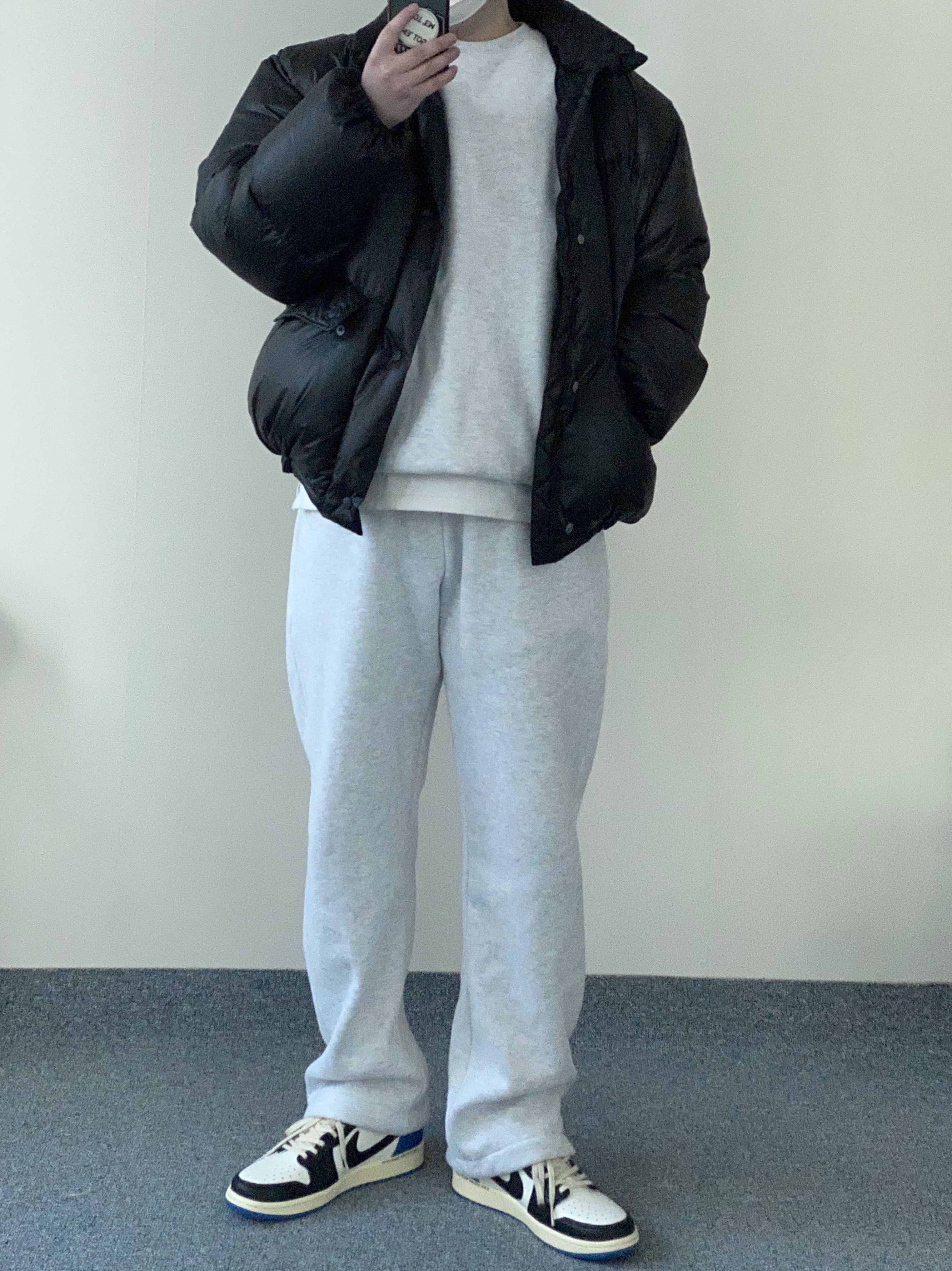 Jordan 1 x Travis Scott x Fragment Retro Low OG SP Military Blue 착용 스타일