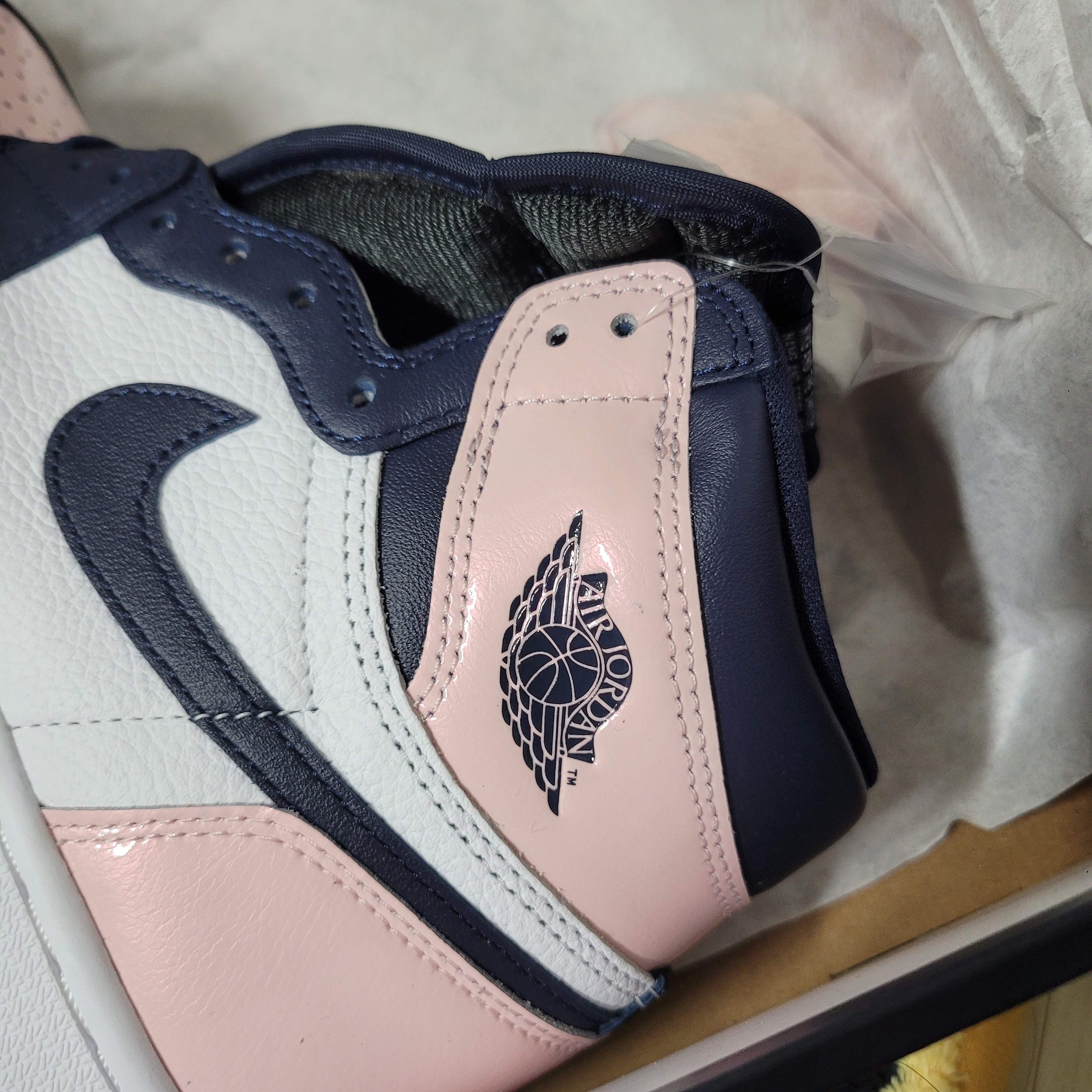 (W) Nike Dunk Low Next Nature Sail, (W) Jordan 1 Retro High OG Atmosphere 착용 스타일 - 3