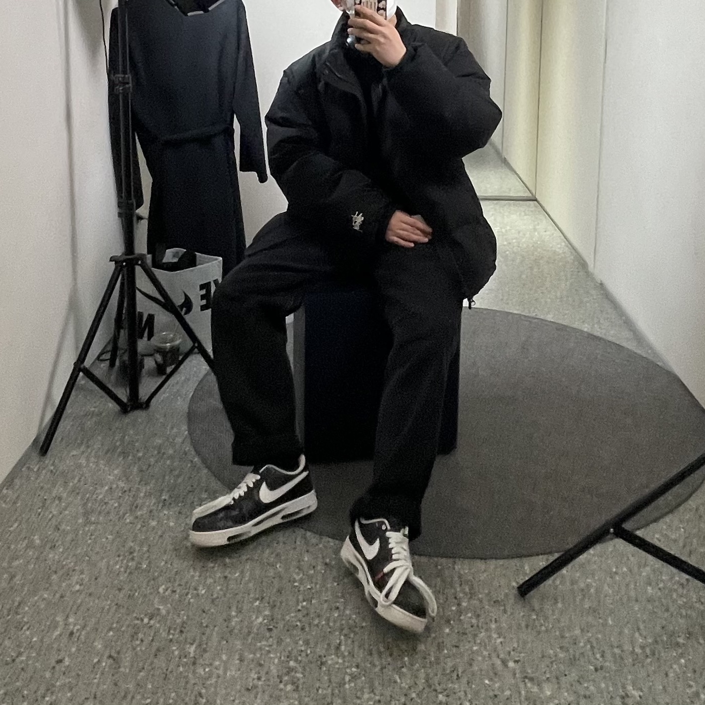 Nike x Peaceminusone Kwondo1 White, Stussy Ripstop Down Puffer Jacket Black 착용 스타일 - 1