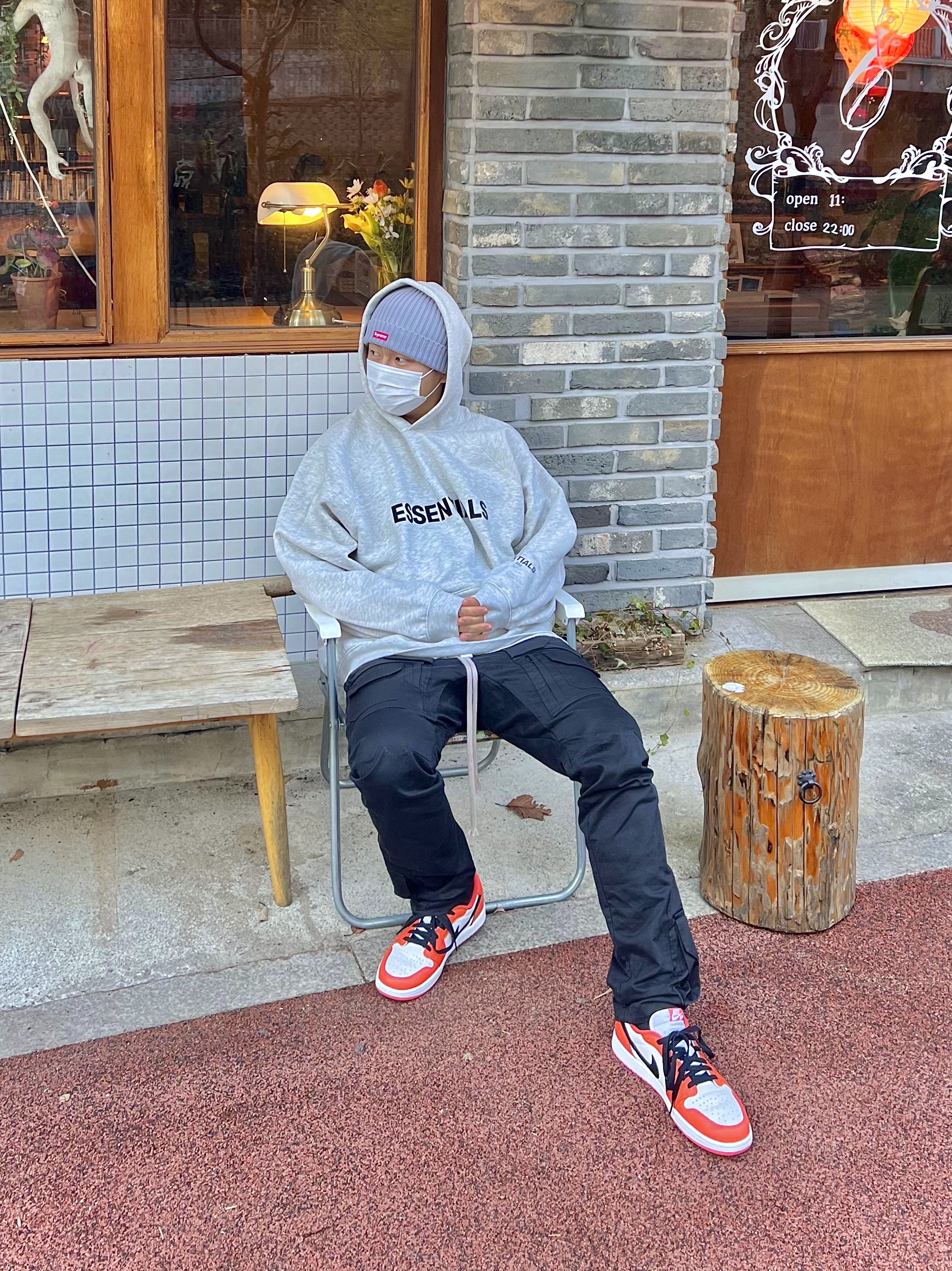 Essentials 3D Silicon Applique Pullover Hoodie Oatmeal/Oatmeal Heather/Light Heather Oatmeal 2020, Jordan 1 Low OG Starfish 착용 스타일