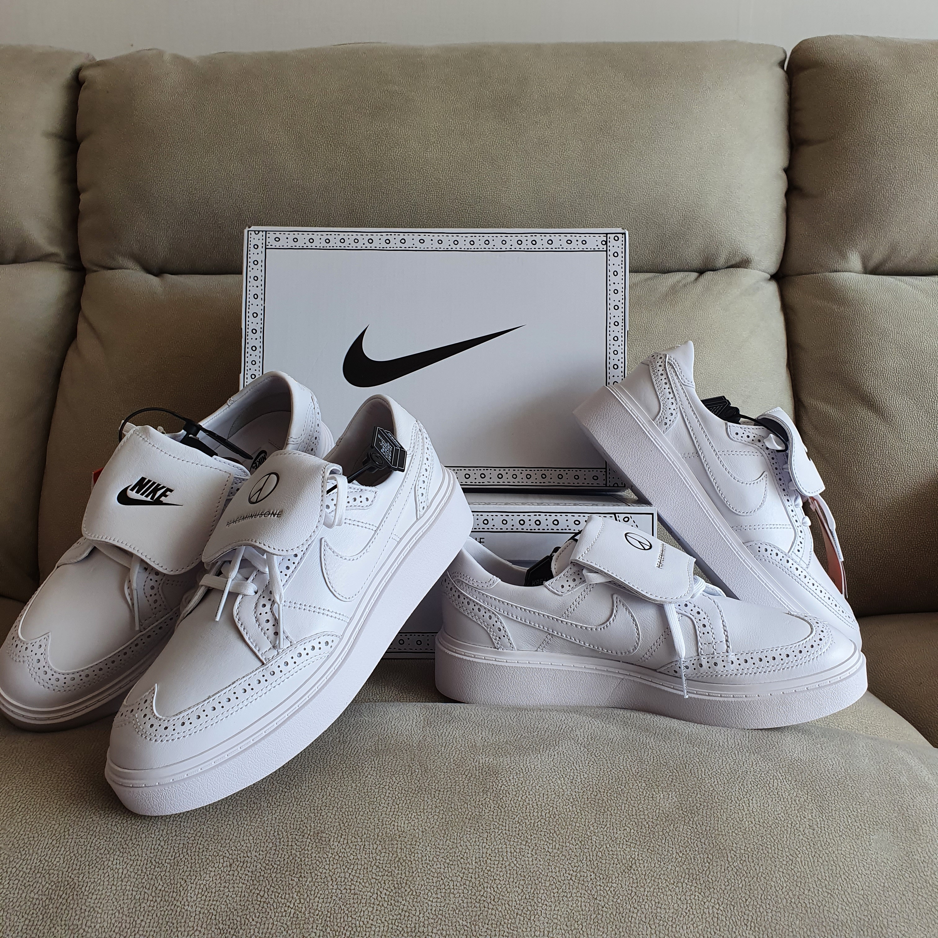 Nike x Peaceminusone Kwondo1 White 착용 스타일 - 3