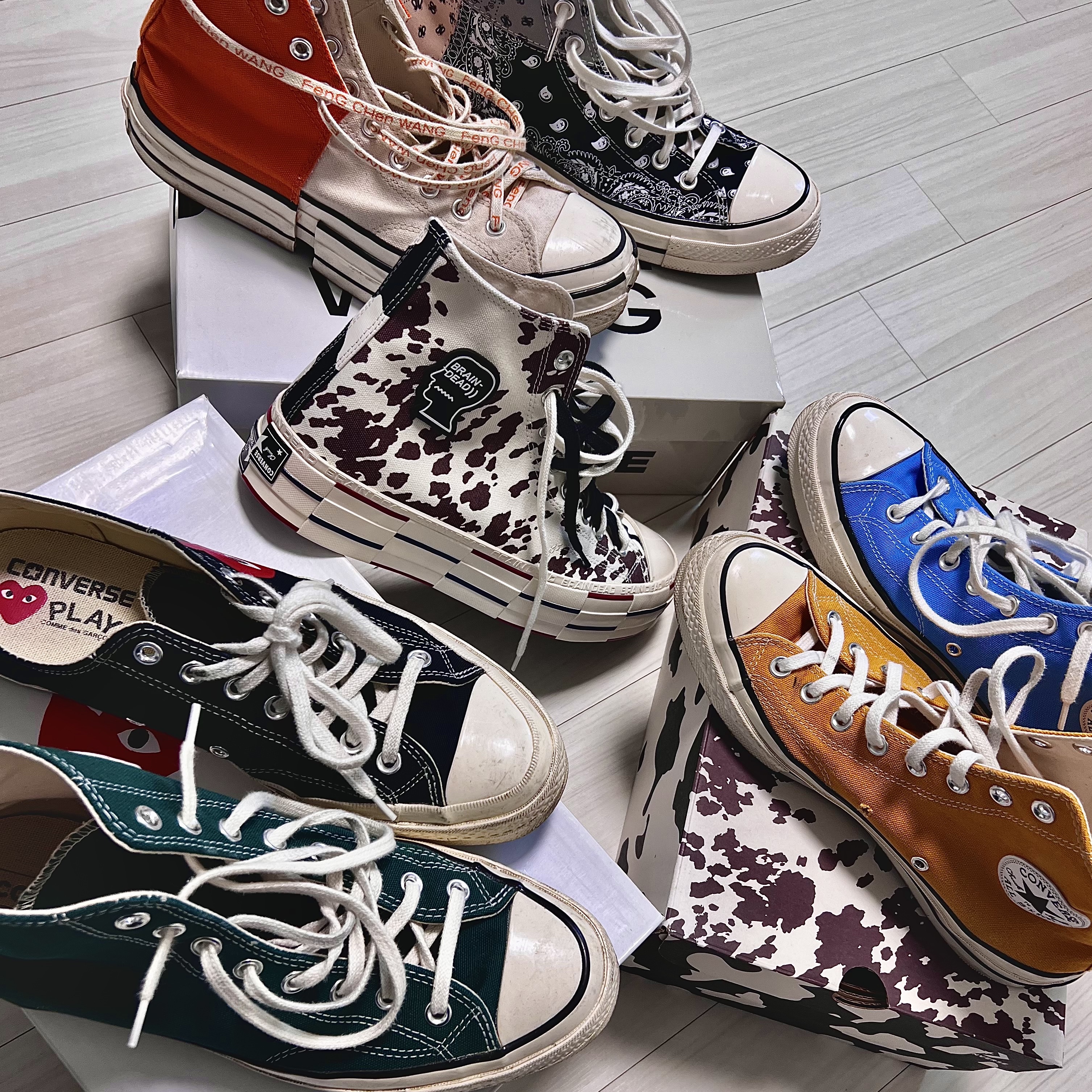 Converse x Play Comme des Garcons Chuck 70 Ox Black, Converse Chuck 70 High Midnight Clover 착용 스타일