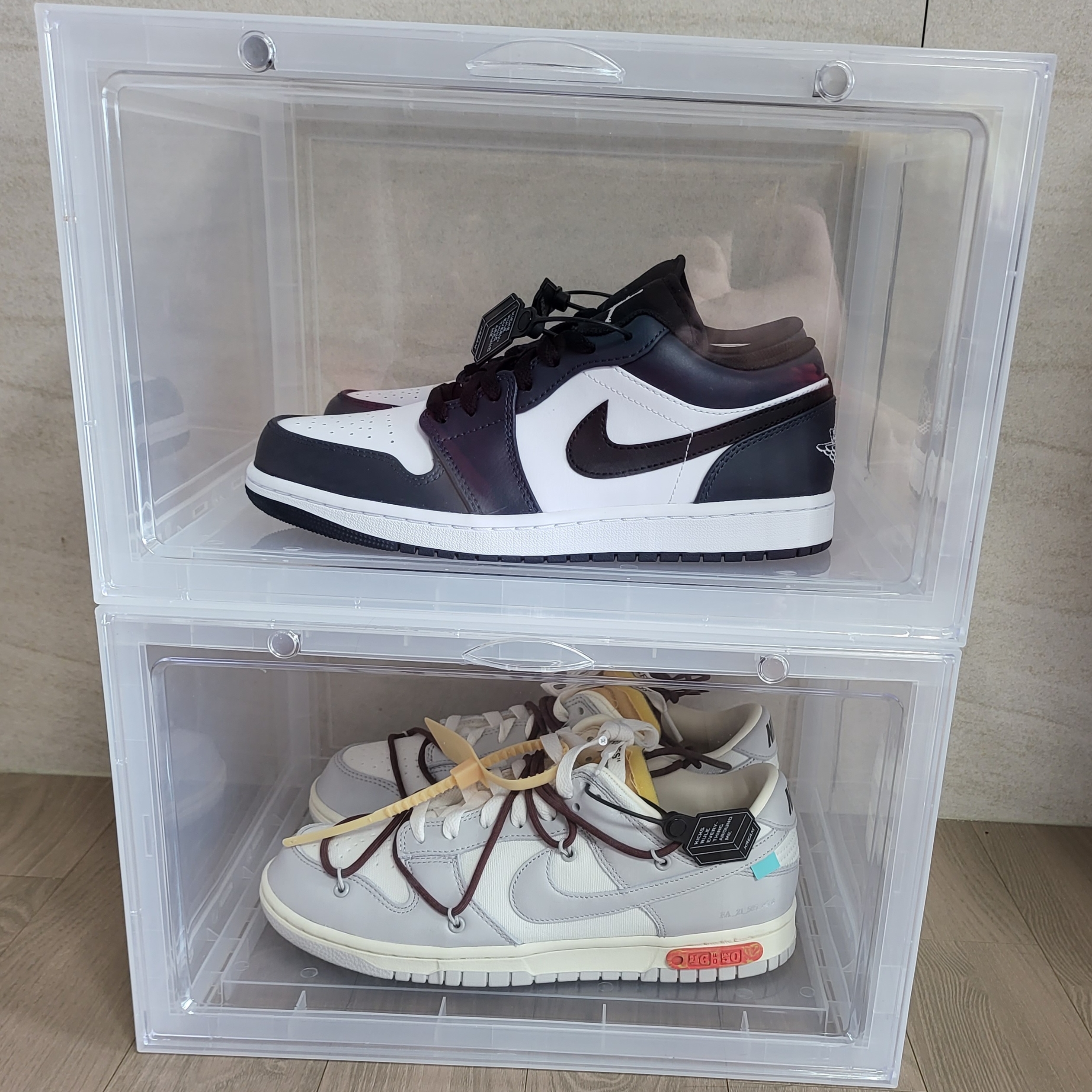 Jordan 1 Low Dark Teal, Nike x Off-White Dunk Low The 50 - Lot 46 착용 스타일