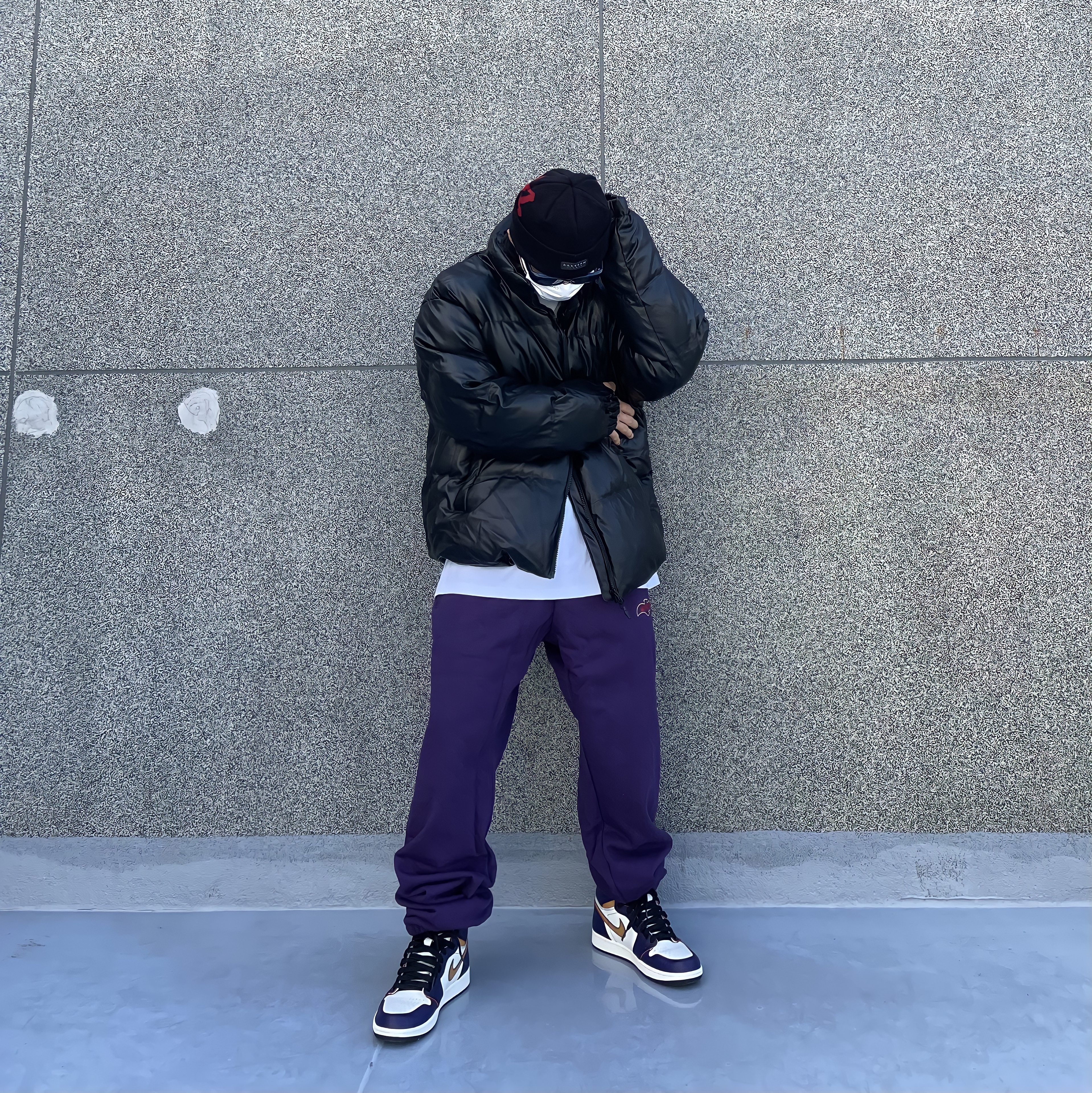 Jordan 1 Retro High OG Defiant SB LA to Chicago, Darkr8m Studio x Libilly Beanie Black 착용 스타일