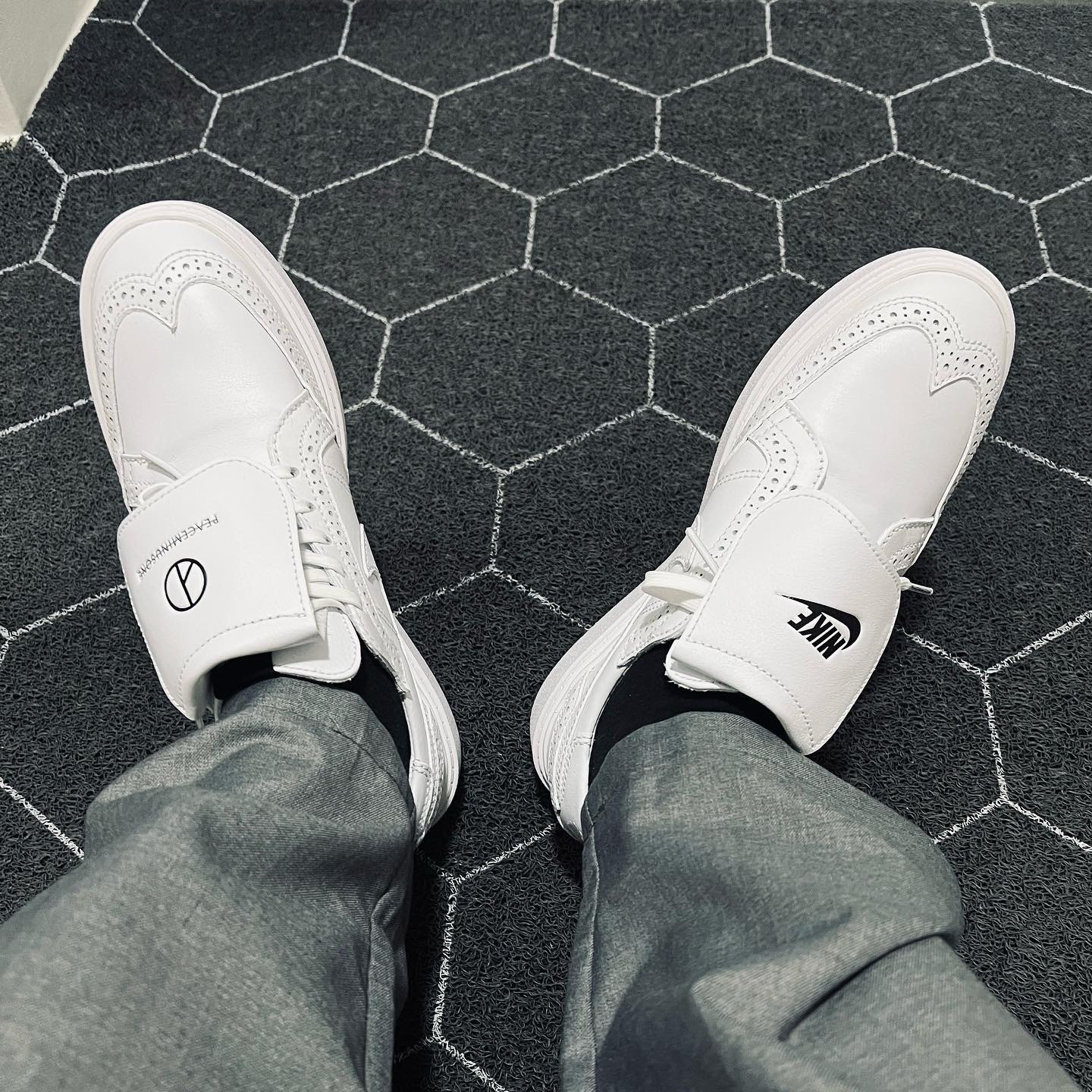 Nike x Peaceminusone Kwondo1 White 착용 스타일 - 2