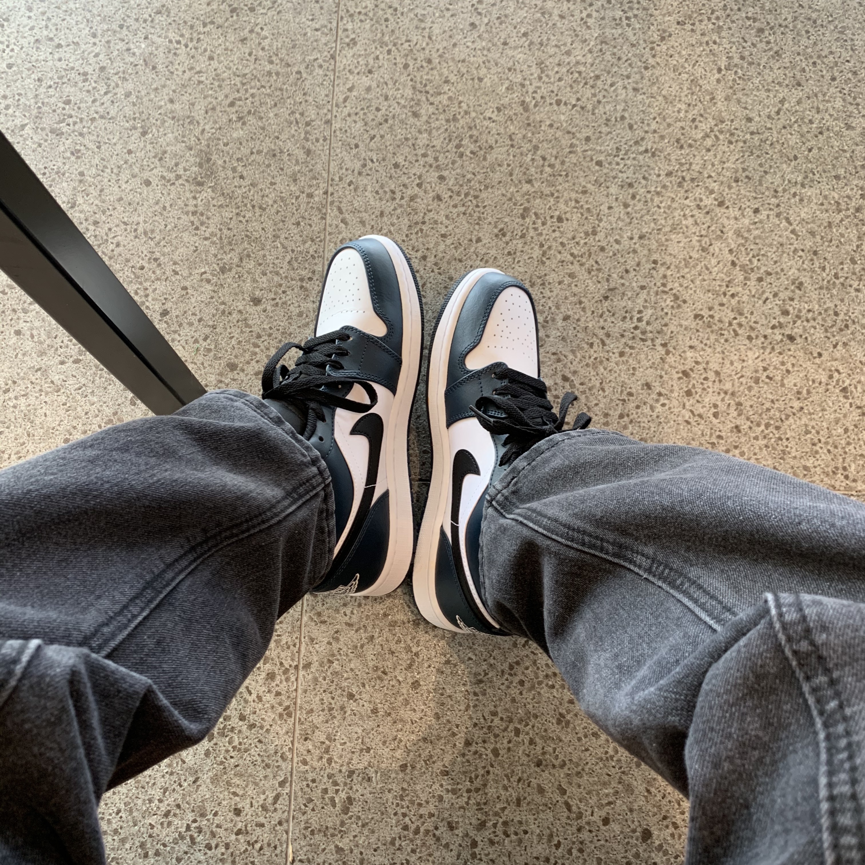 Jordan 1 Low Dark Teal, (GS) Jordan 1 Low Armory Navy 착용 스타일 - 1